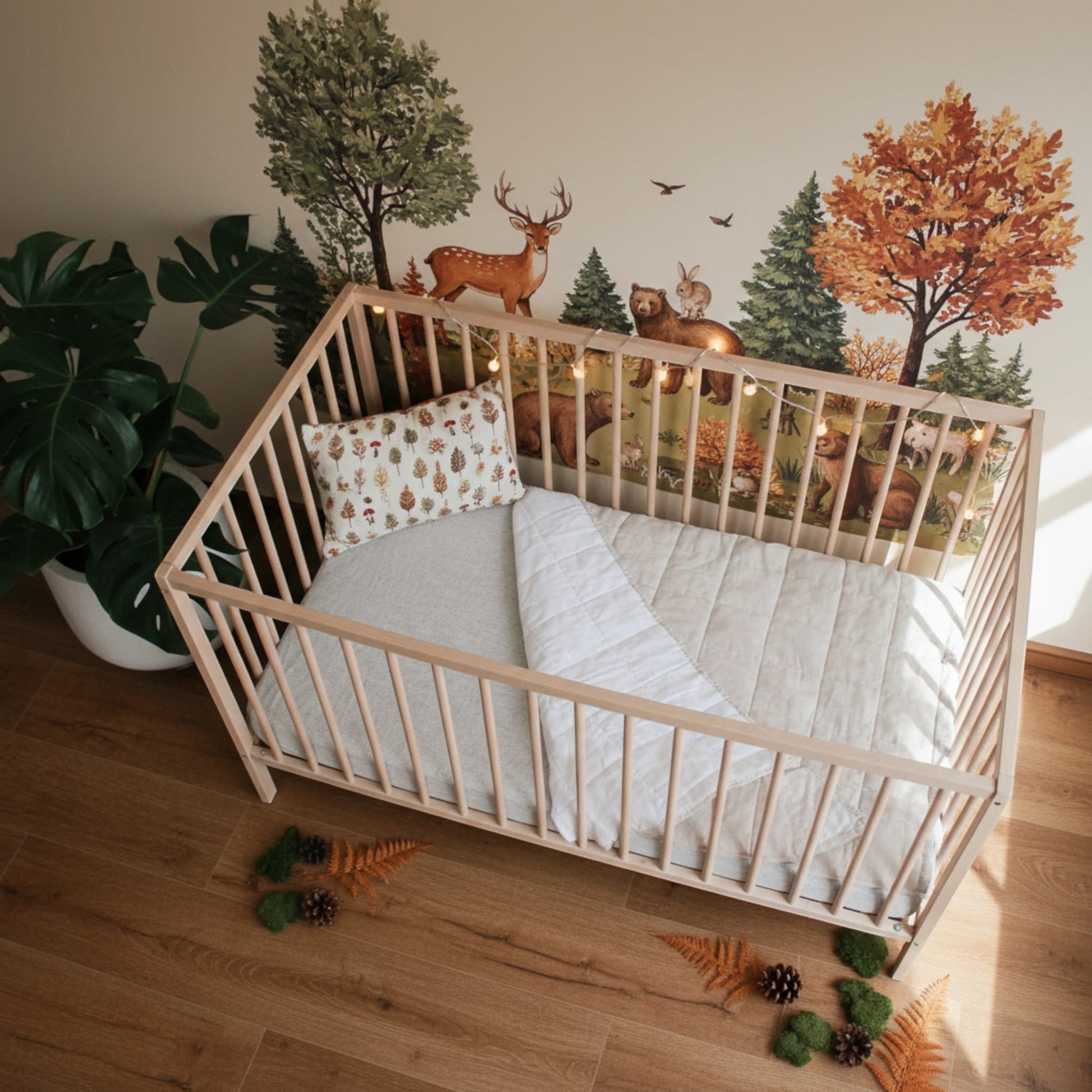 Linen Baby Blanket, Quilted Linen Cot Blanket