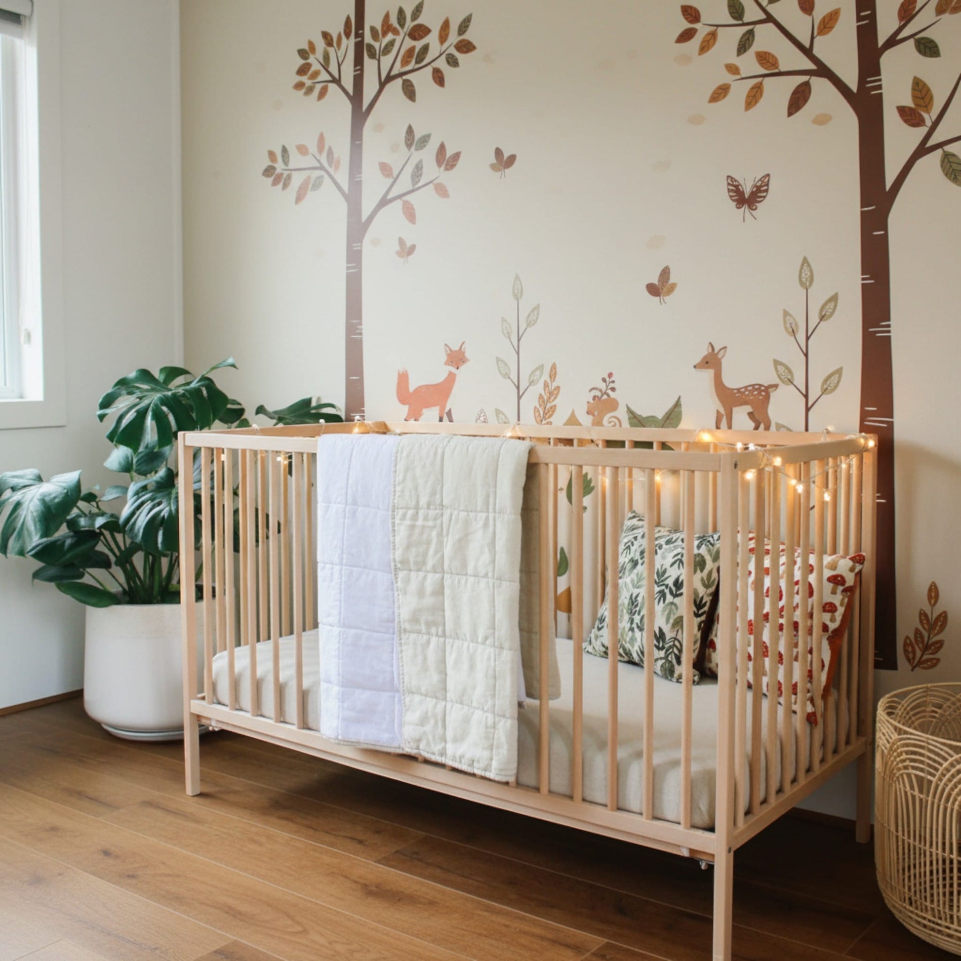 Linen Baby Blanket, Quilted Linen Cot Blanket