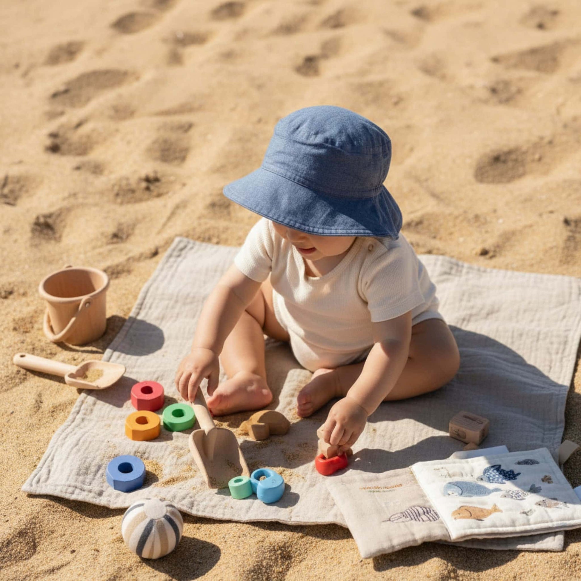 Linen Baby Bucket Hat, Baby Bucket Hat