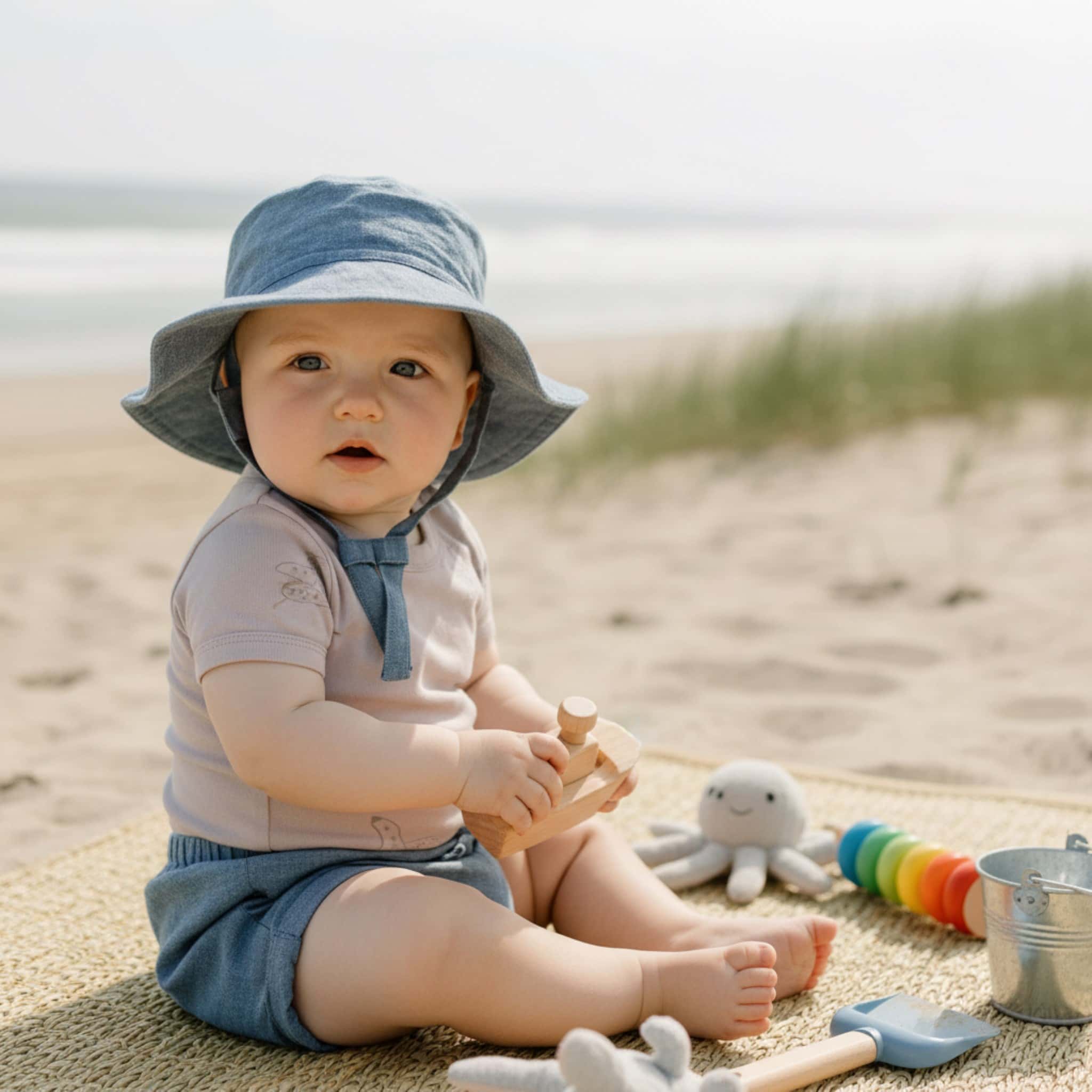 Linen Baby Bucket Hat, Baby Bucket Hat