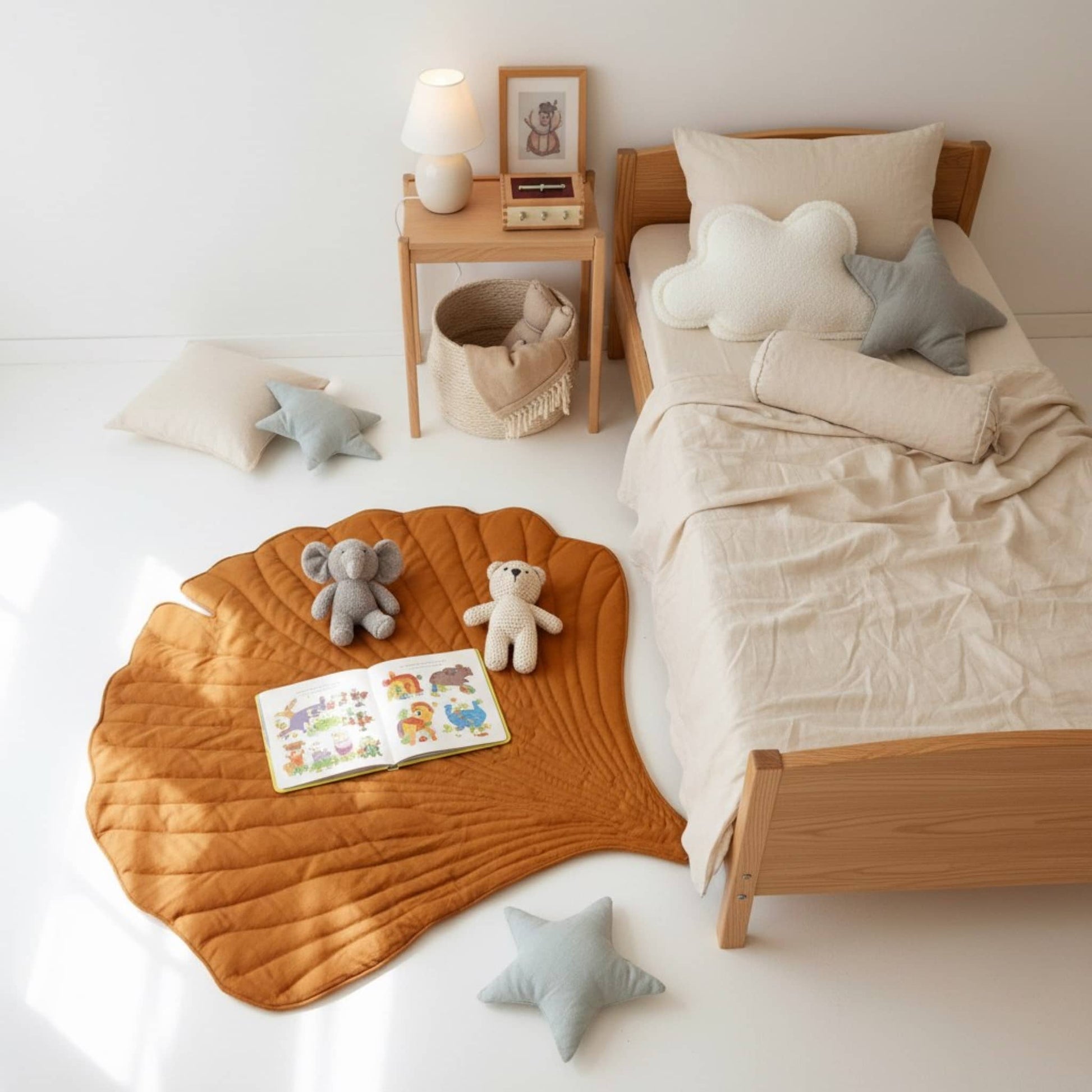 Linen Baby Play Mat, Sea Shell Kids Play Mat