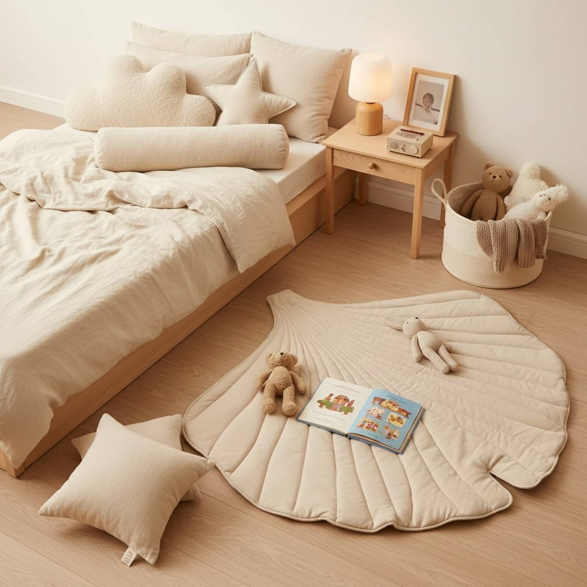 Linen Baby Play Mat, Sea Shell Kids Play Mat