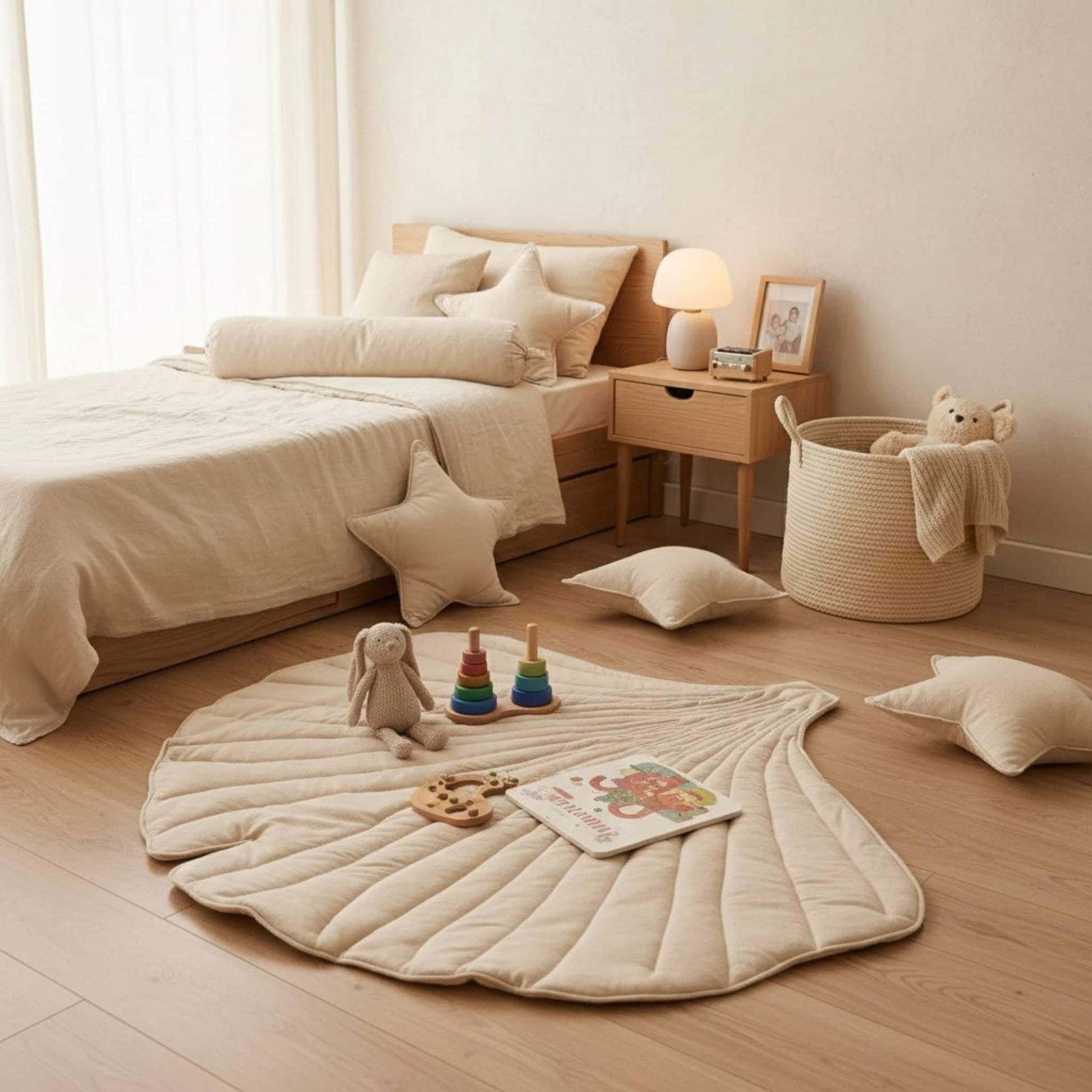 Linen Baby Play Mat, Sea Shell Kids Play Mat