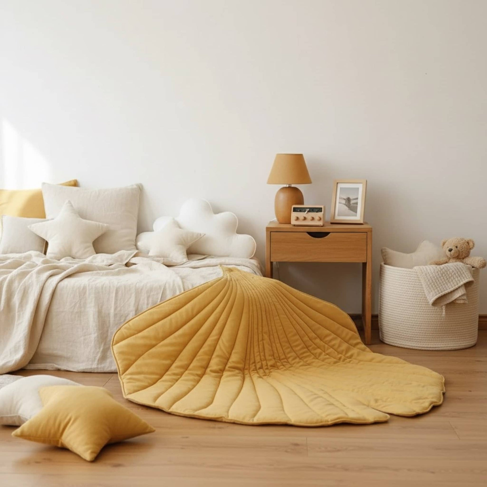 Linen Baby Play Mat, Sea Shell Kids Play Mat