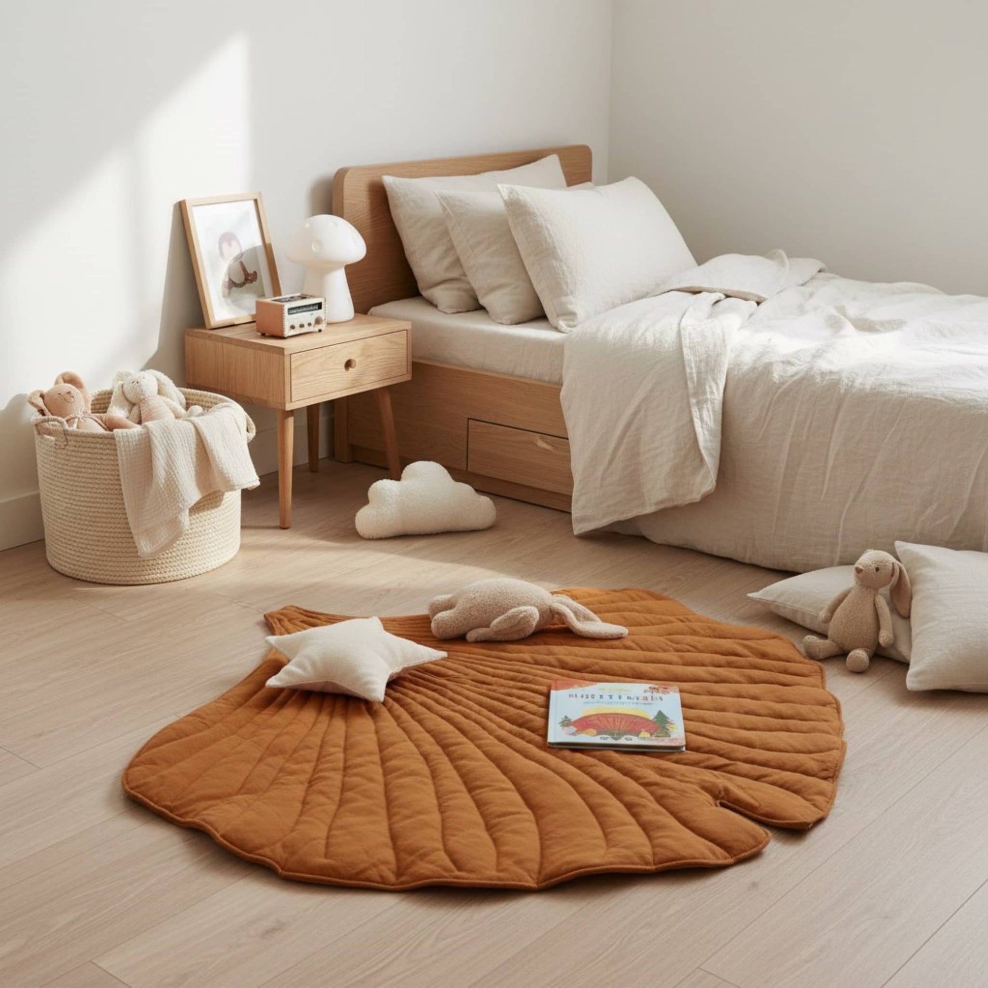 Linen Baby Play Mat, Sea Shell Kids Play Mat
