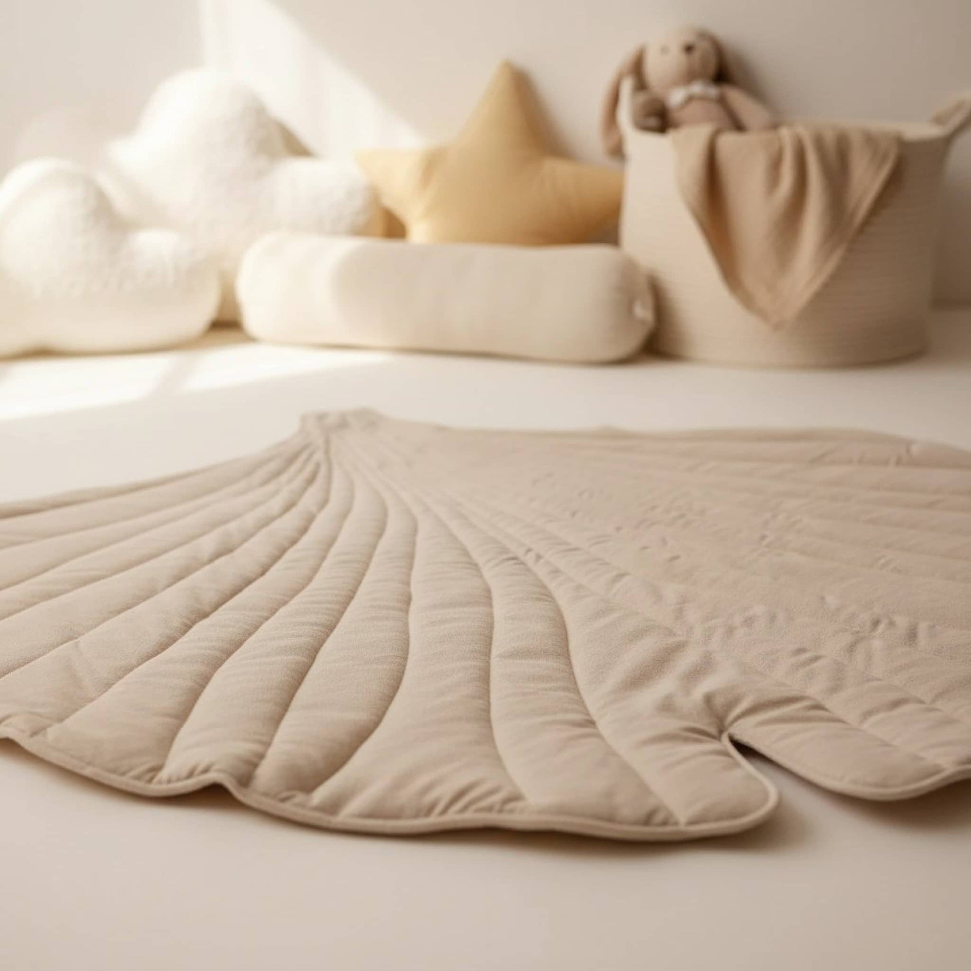 Linen Baby Play Mat, Sea Shell Kids Play Mat