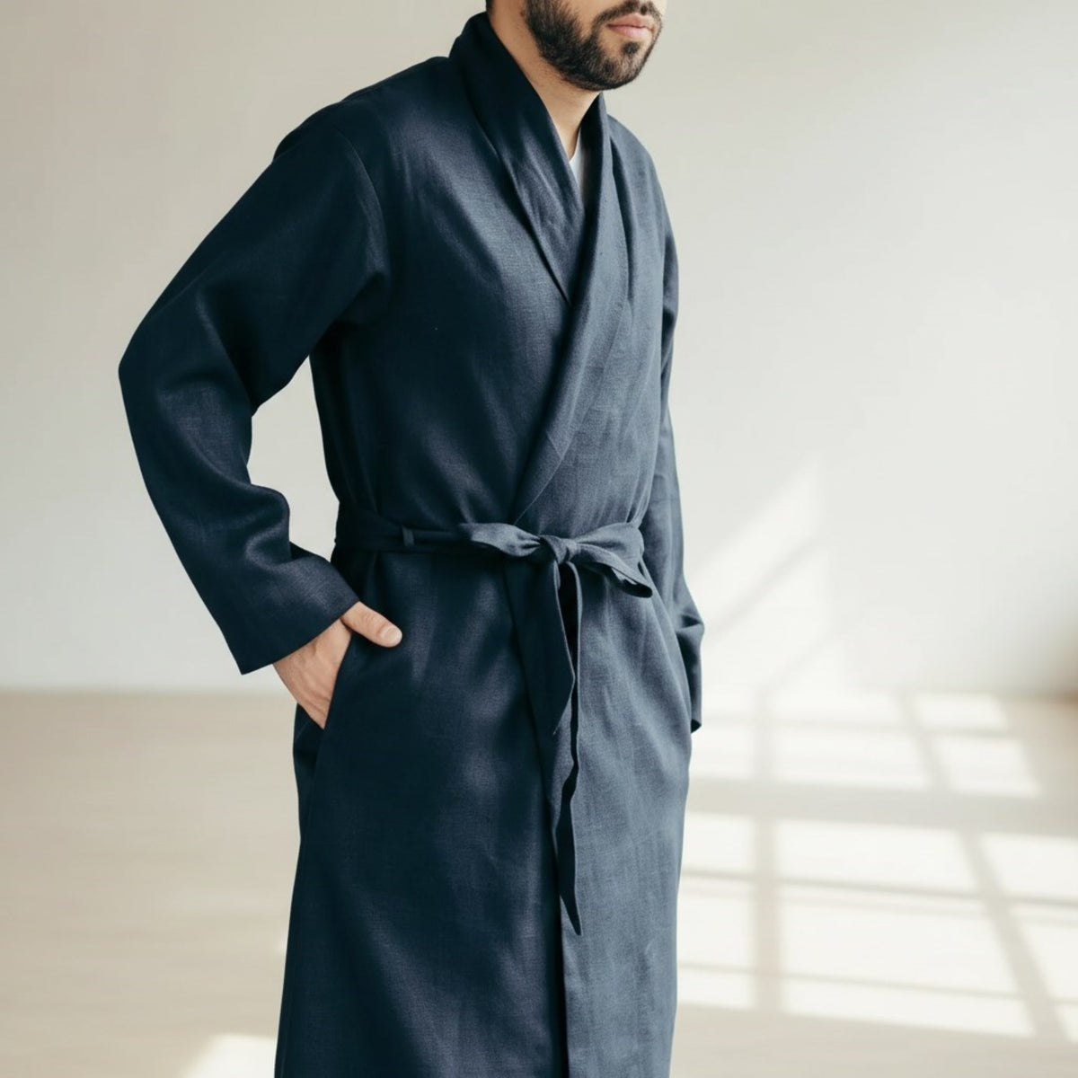 Linen Bath Robe, Linen Robes For Men