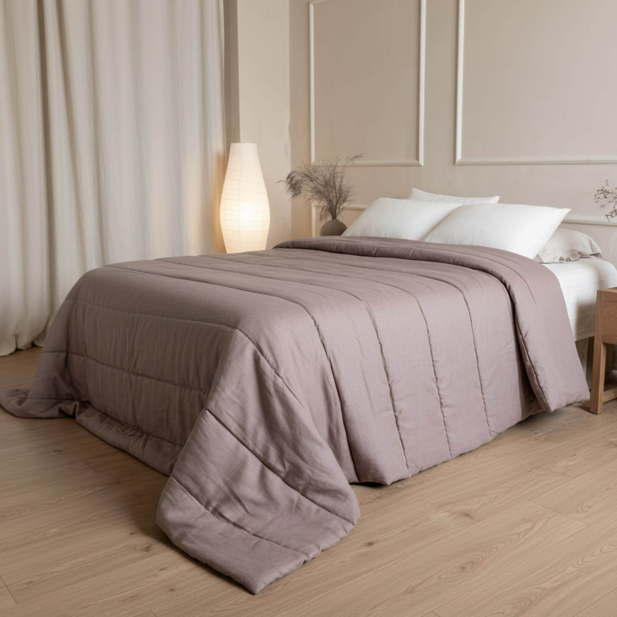 Linen Bed Blanket, Linen Quilted Blanket