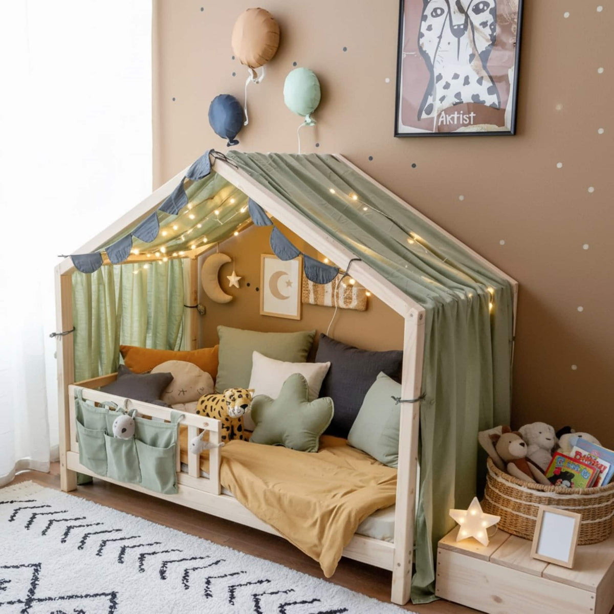 Linen Bed Canopy Curtains, Linen Bed Canopy