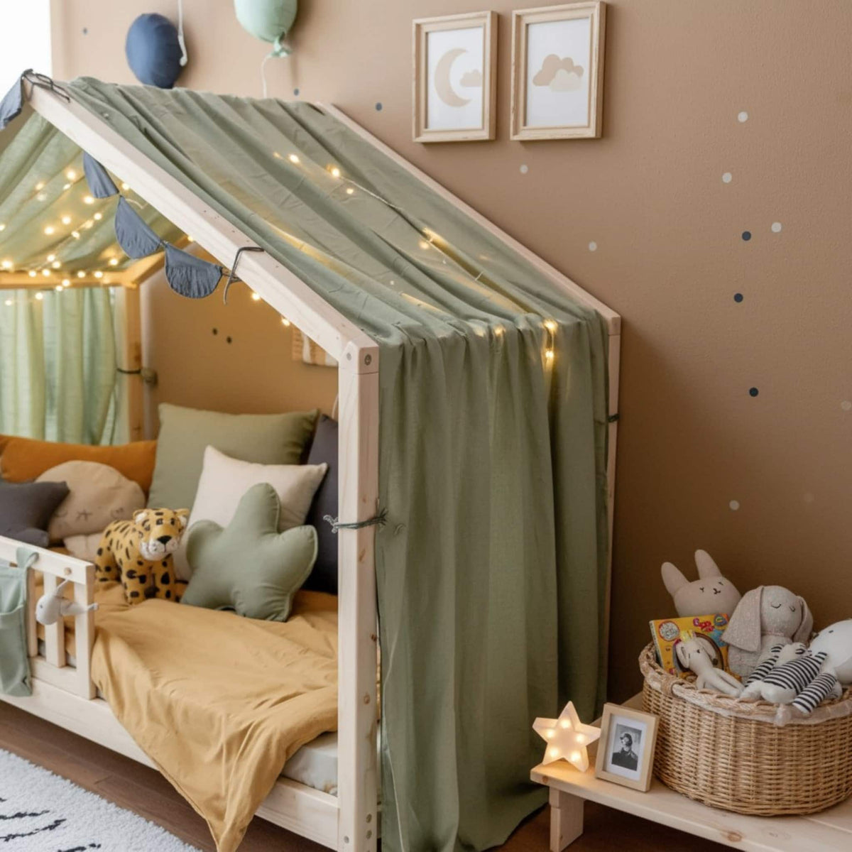 Linen Bed Canopy Curtains, Linen Bed Canopy