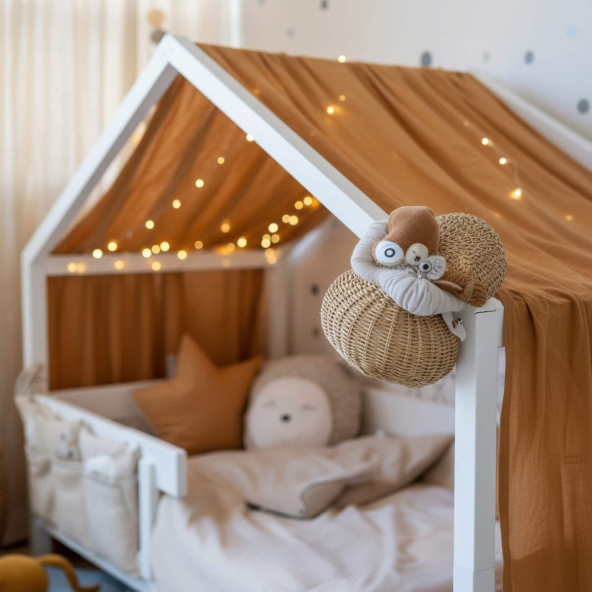 Linen Bed Canopy Curtains, Linen Bed Canopy