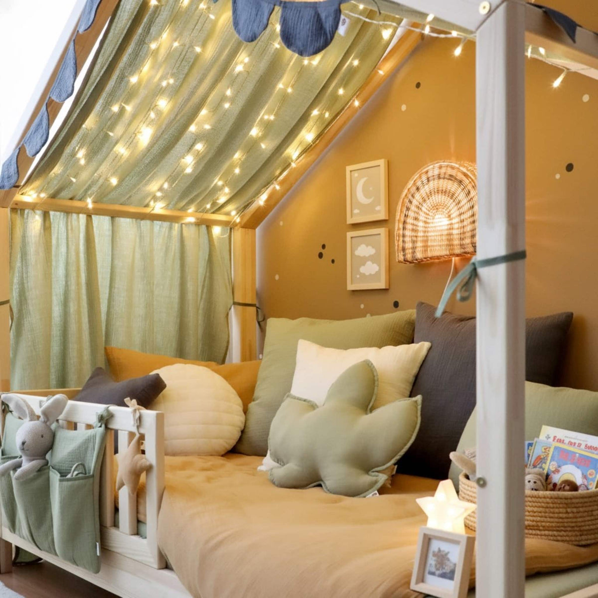 Linen Bed Canopy Curtains, Linen Bed Canopy