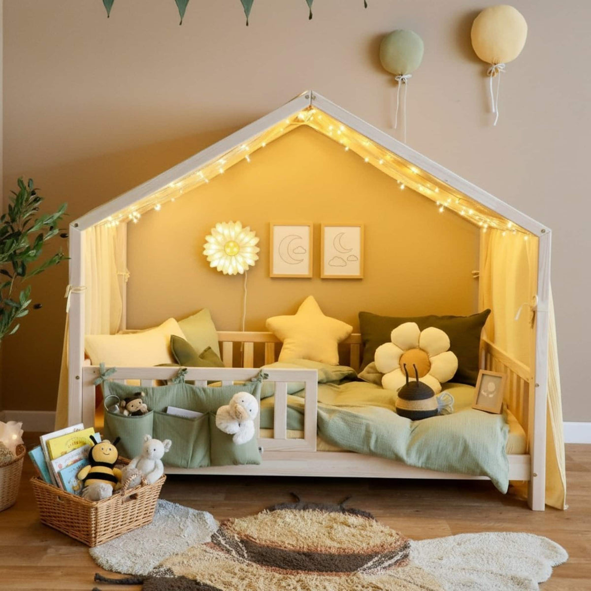 Linen Bed Canopy Curtains, Linen Bed Canopy