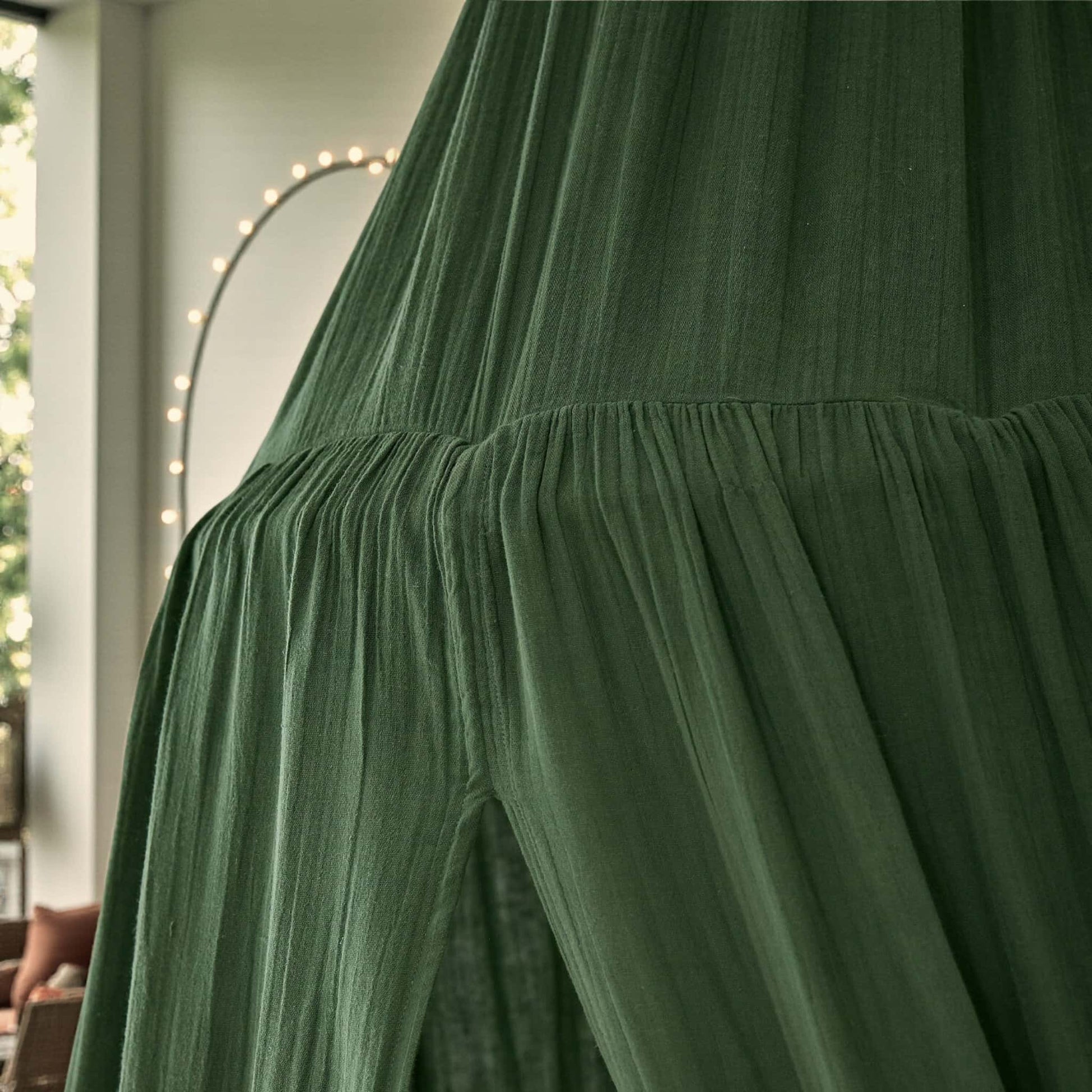Linen Bed Canopy, Green Linen Canopy