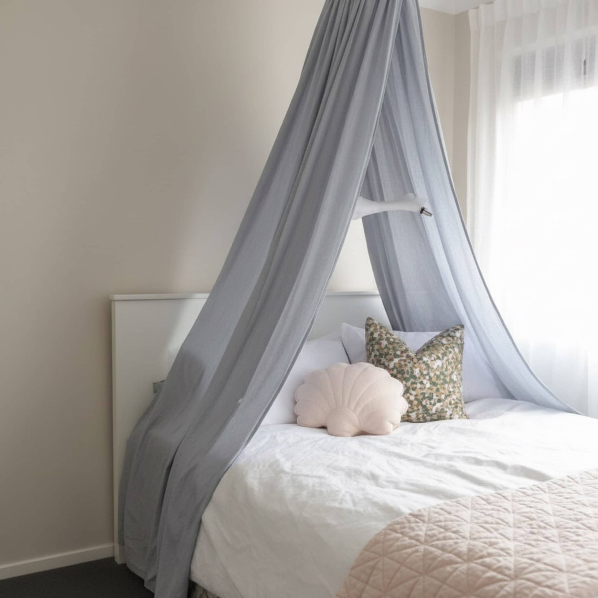 Linen Bed Canopy, Hanging Linen Canopy