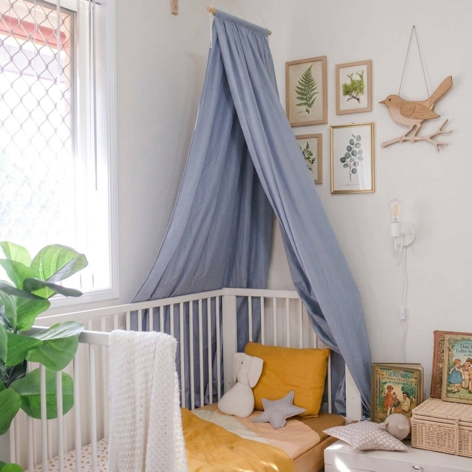 Linen Bed Canopy, Hanging Linen Canopy