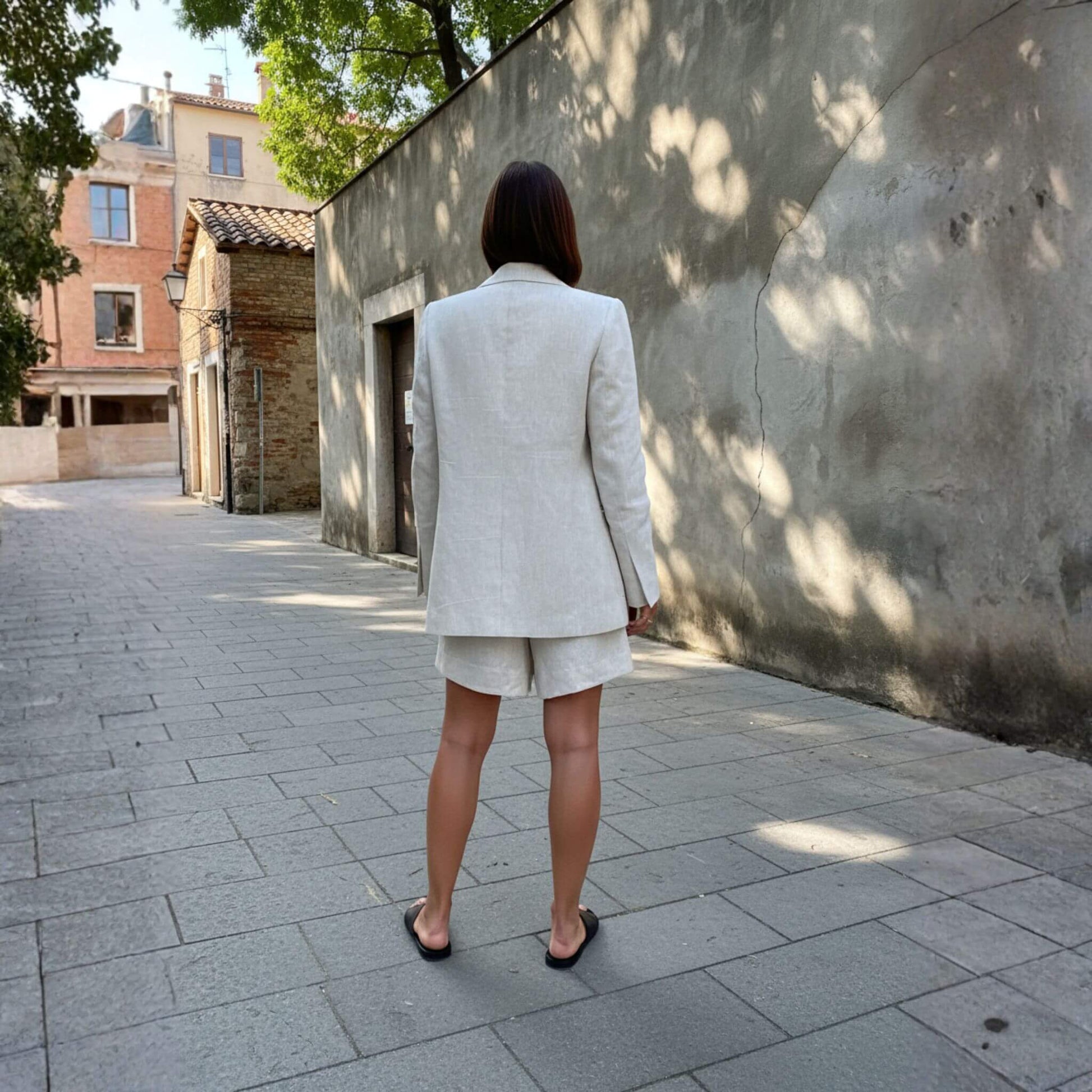 Linen Blazer Women, Single Breasted Blazer