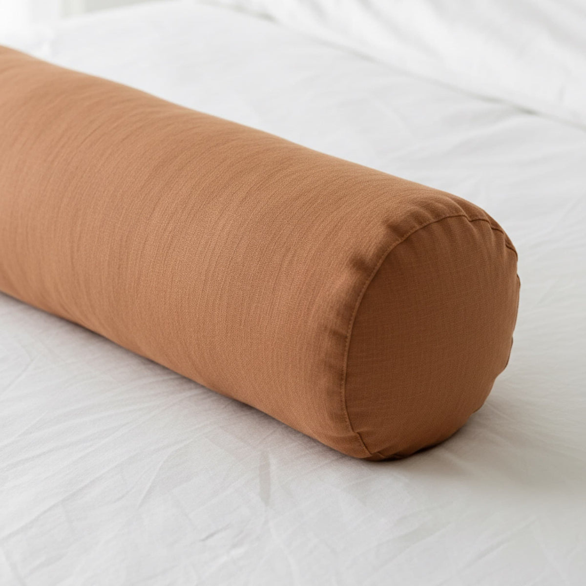 Linen Bolster Pillow Cover With Zipper, Linen Bolster Cover