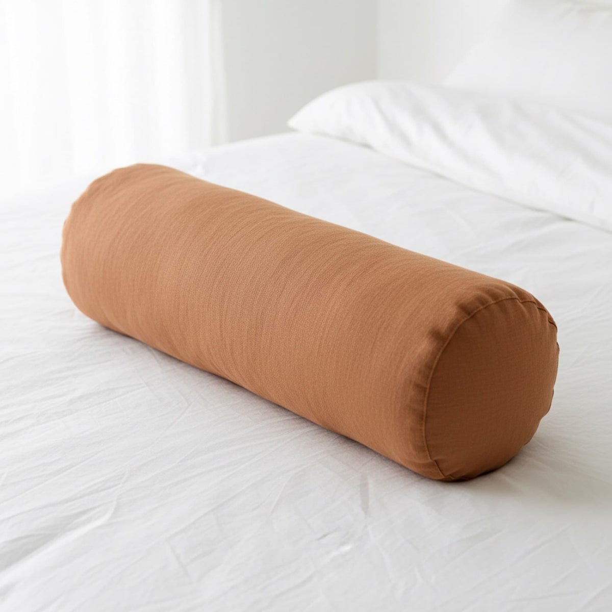 Linen Bolster Pillow Cover With Zipper, Linen Bolster Cover