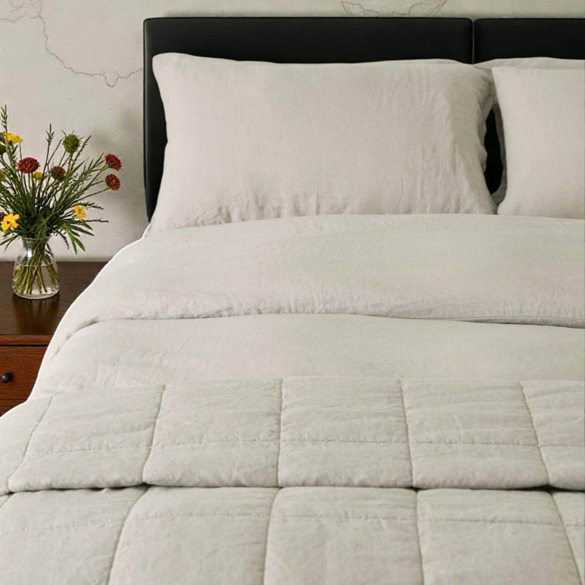 Linen Box Quilt, Lightweight Quilted Blanket