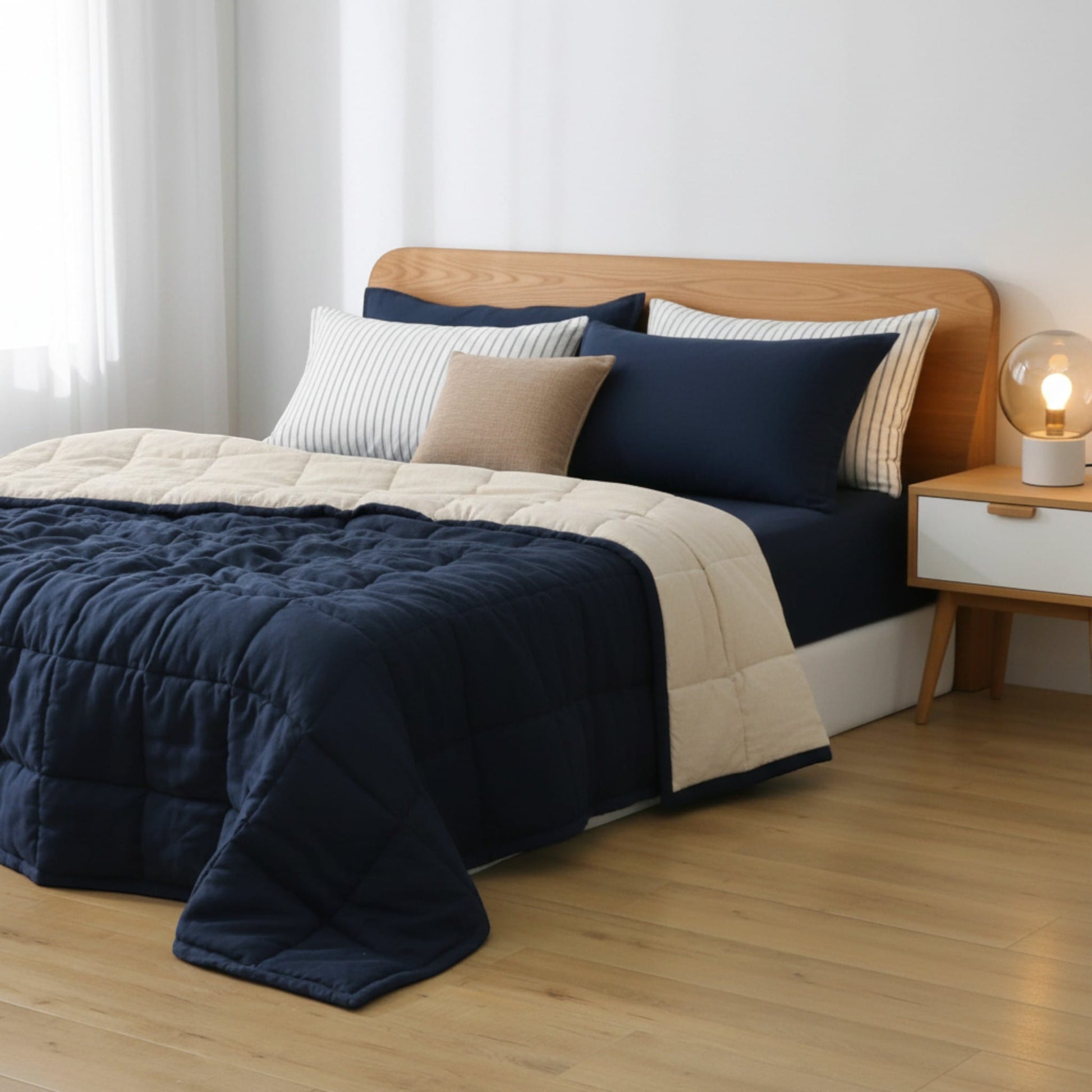 Linen Box Quilt, Two Sided Blanket