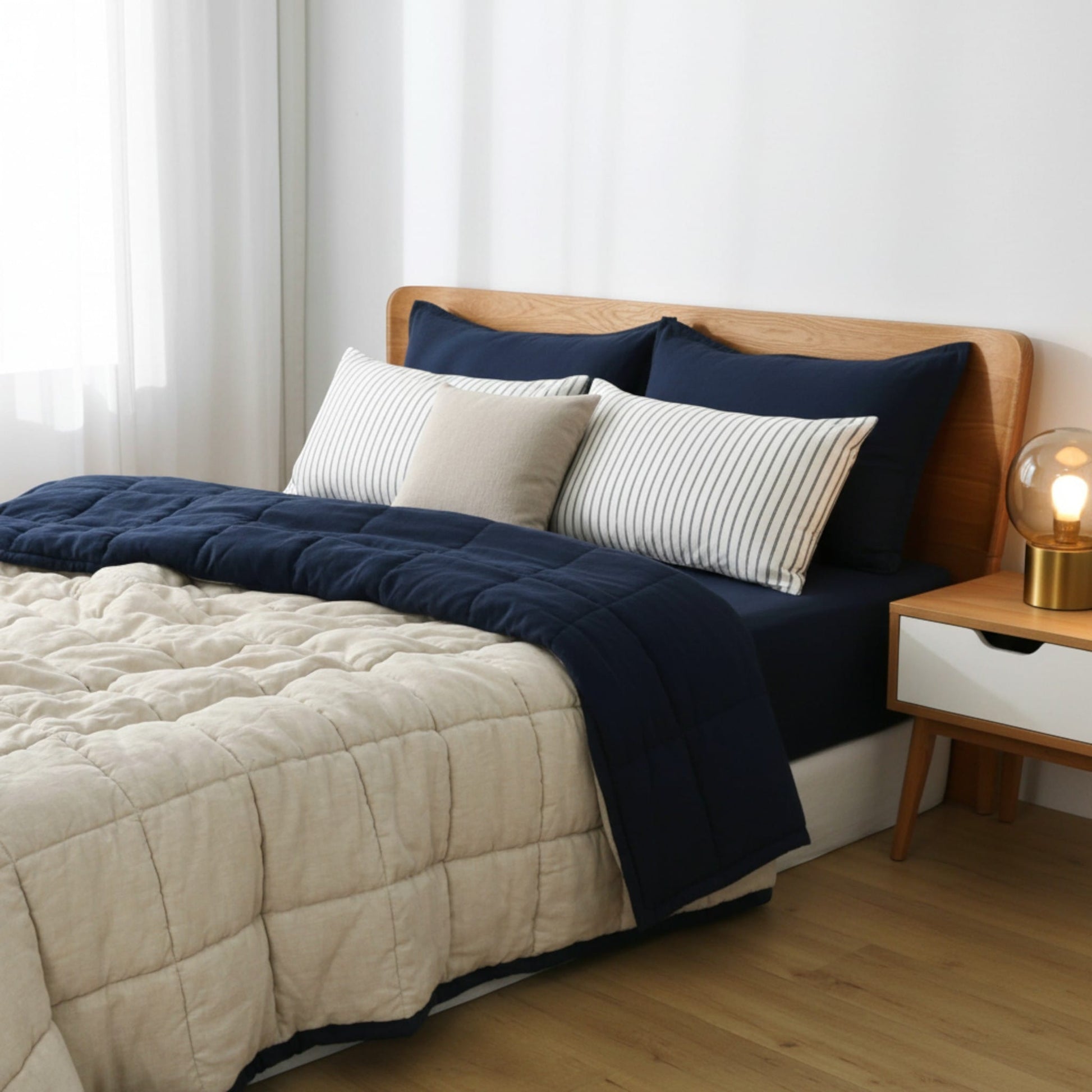 Linen Box Quilt, Two Sided Blanket