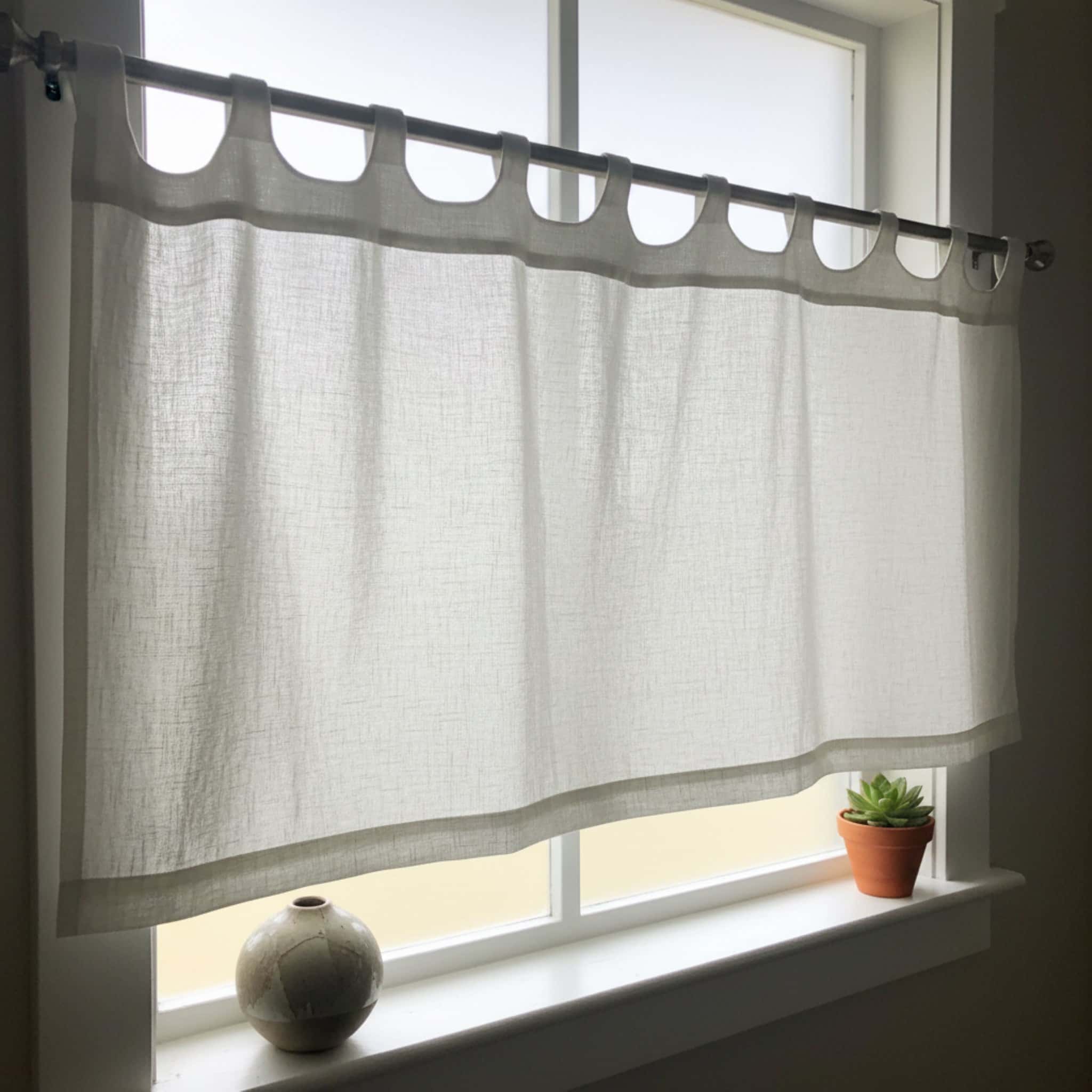 Linen Cafe Curtain, Linen Tab Top Curtains