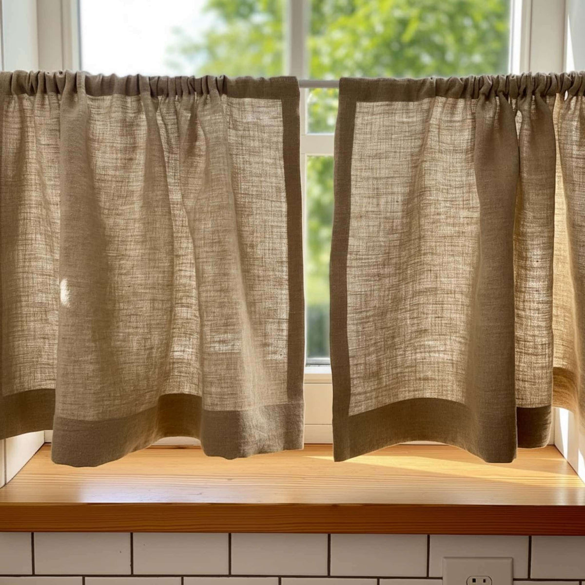 Linen Cafe Curtains For Kitchen​, Kitchen Window Curtains