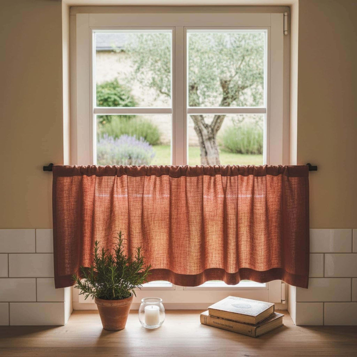 Linen Cafe Curtains For Kitchen​, Kitchen Window Curtains