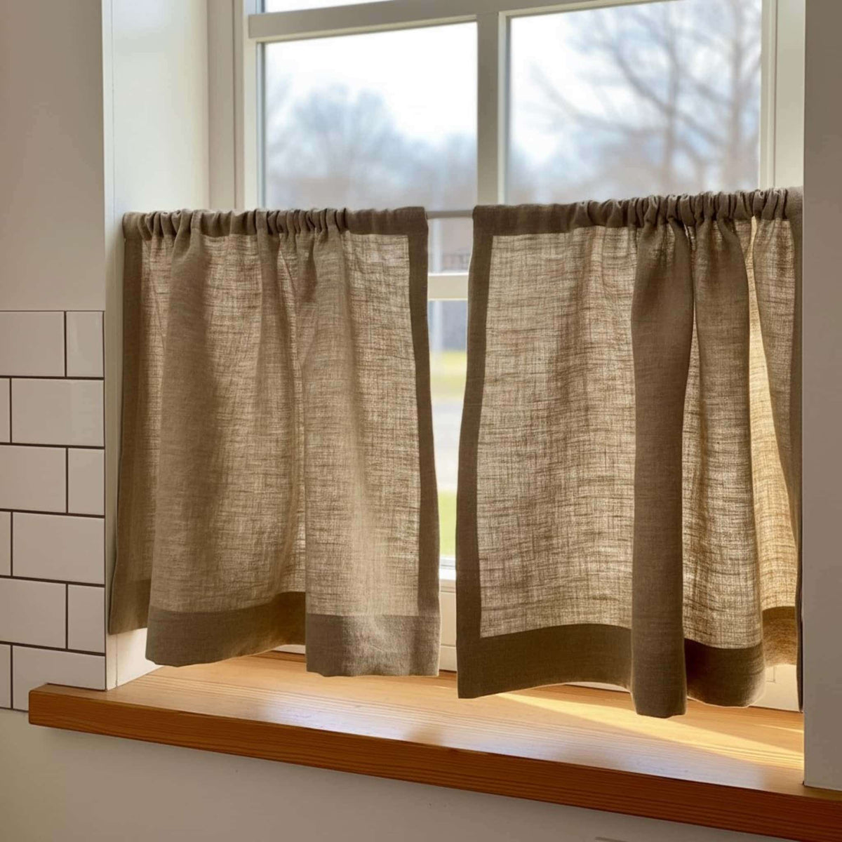 Linen Cafe Curtains For Kitchen​, Kitchen Window Curtains