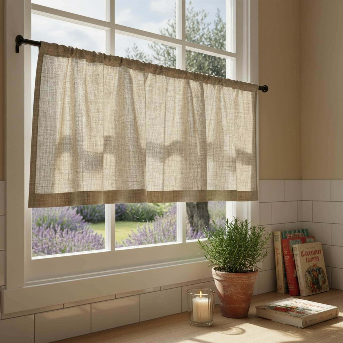 Linen Cafe Curtains For Kitchen​, Kitchen Window Curtains