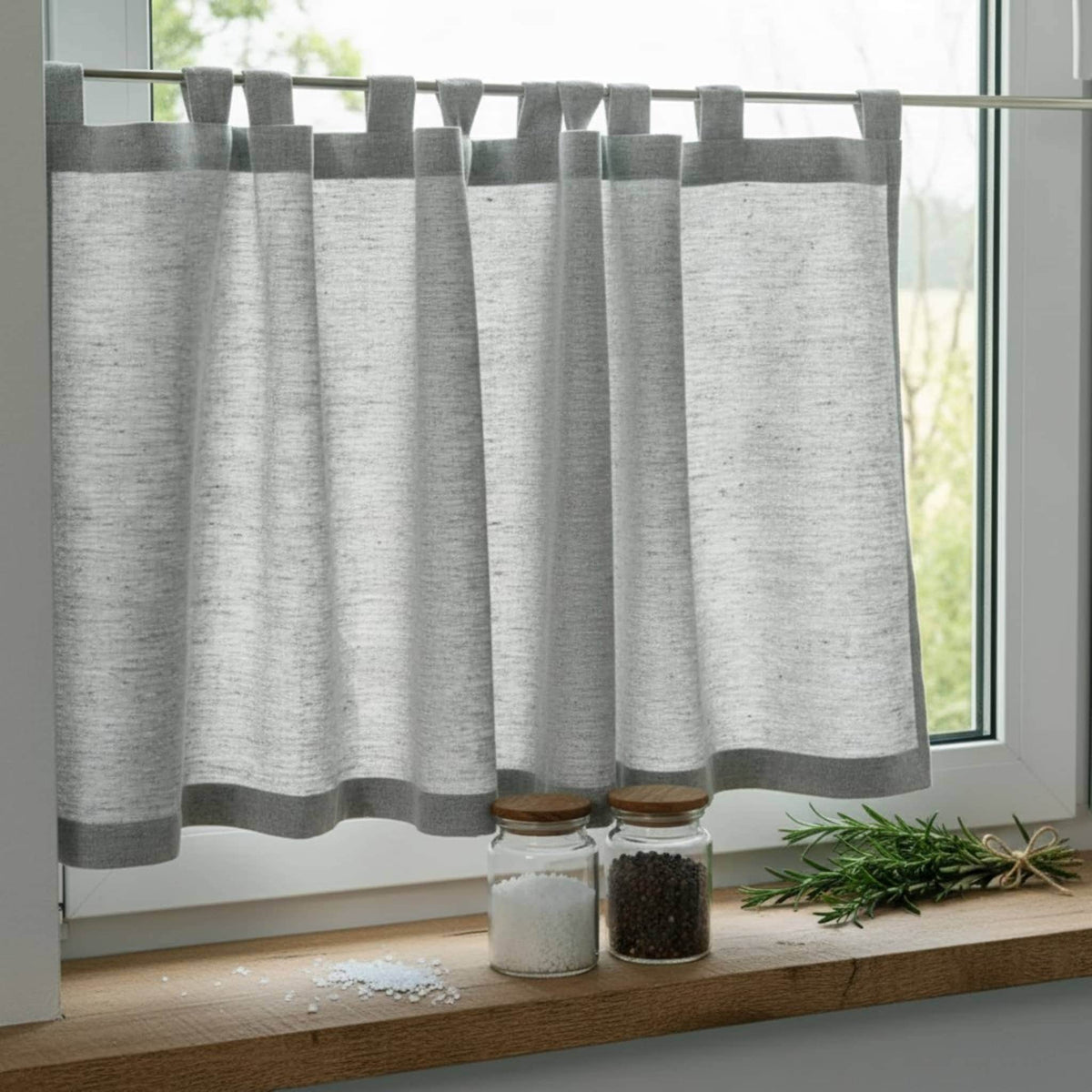 Linen Cafe Curtains Kitchen, Kitchen Window Curtains