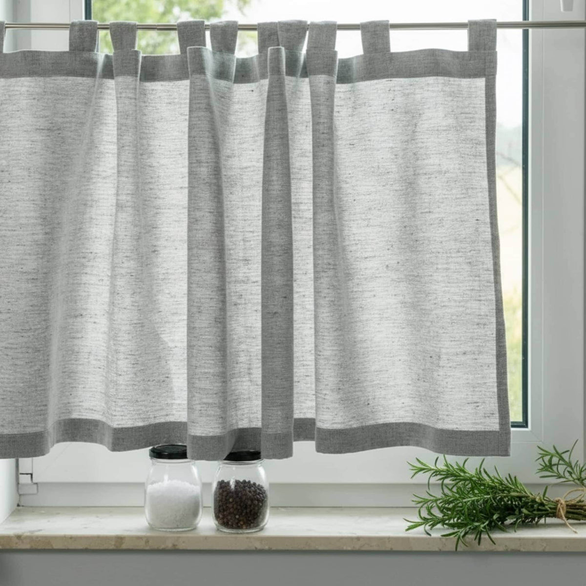 Linen Cafe Curtains Kitchen, Kitchen Window Curtains