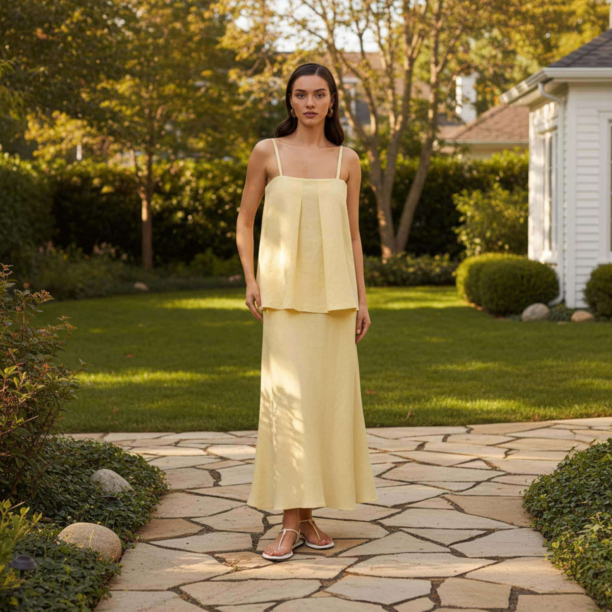 Linen Cami Top, Linen Spaghetti Strap Top