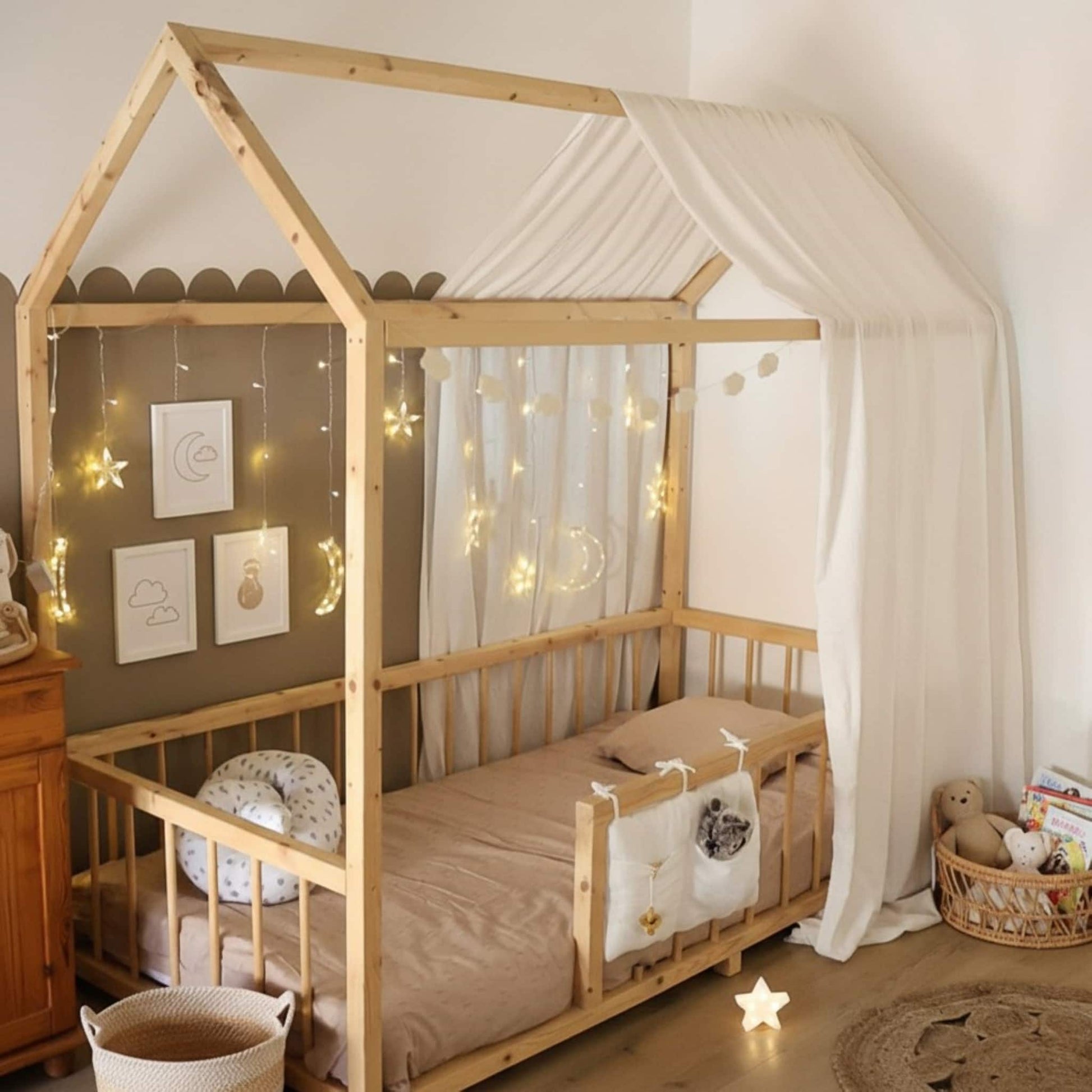 Linen Canopy Bed Curtains, House Bed Canopy