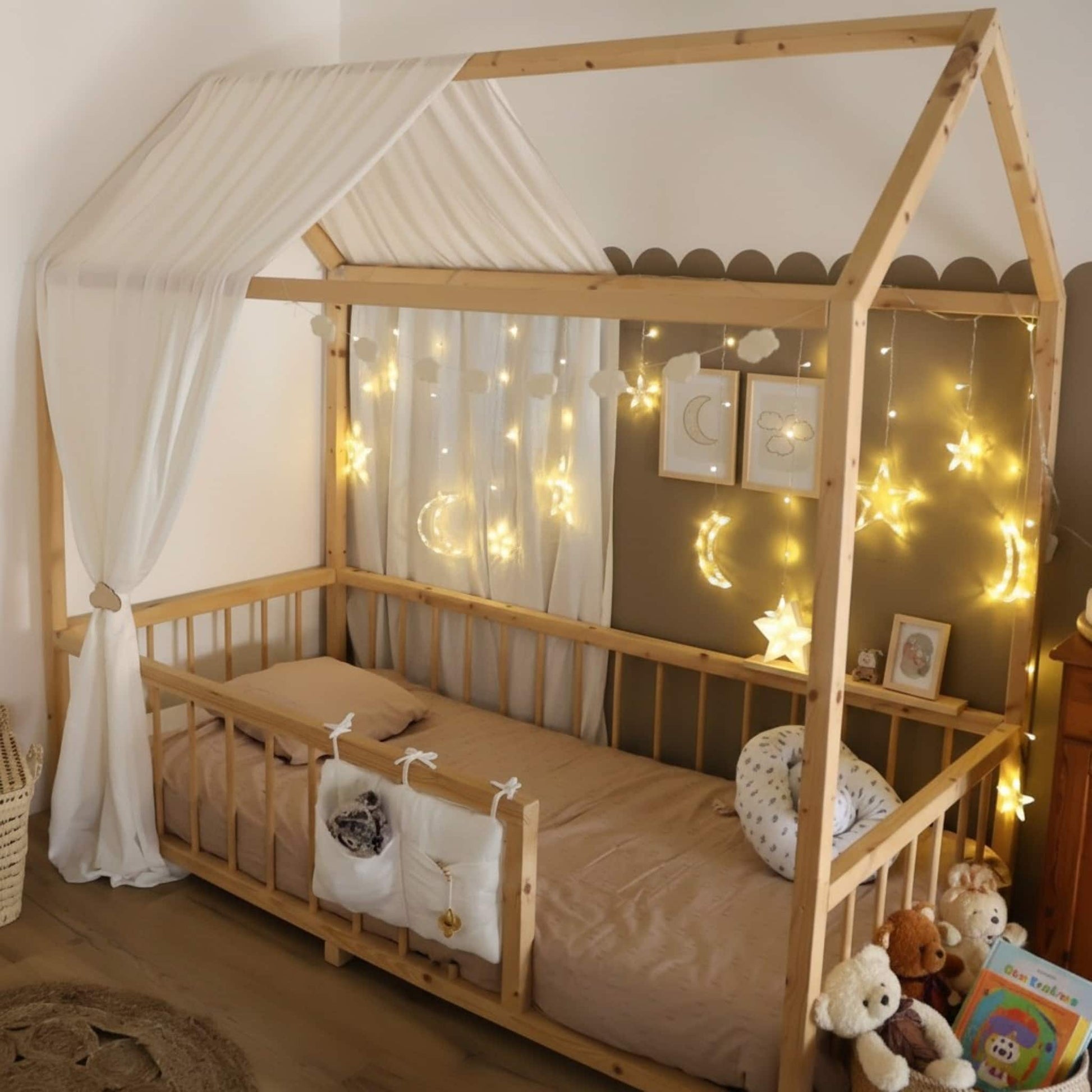 Linen Canopy Bed Curtains, House Bed Canopy