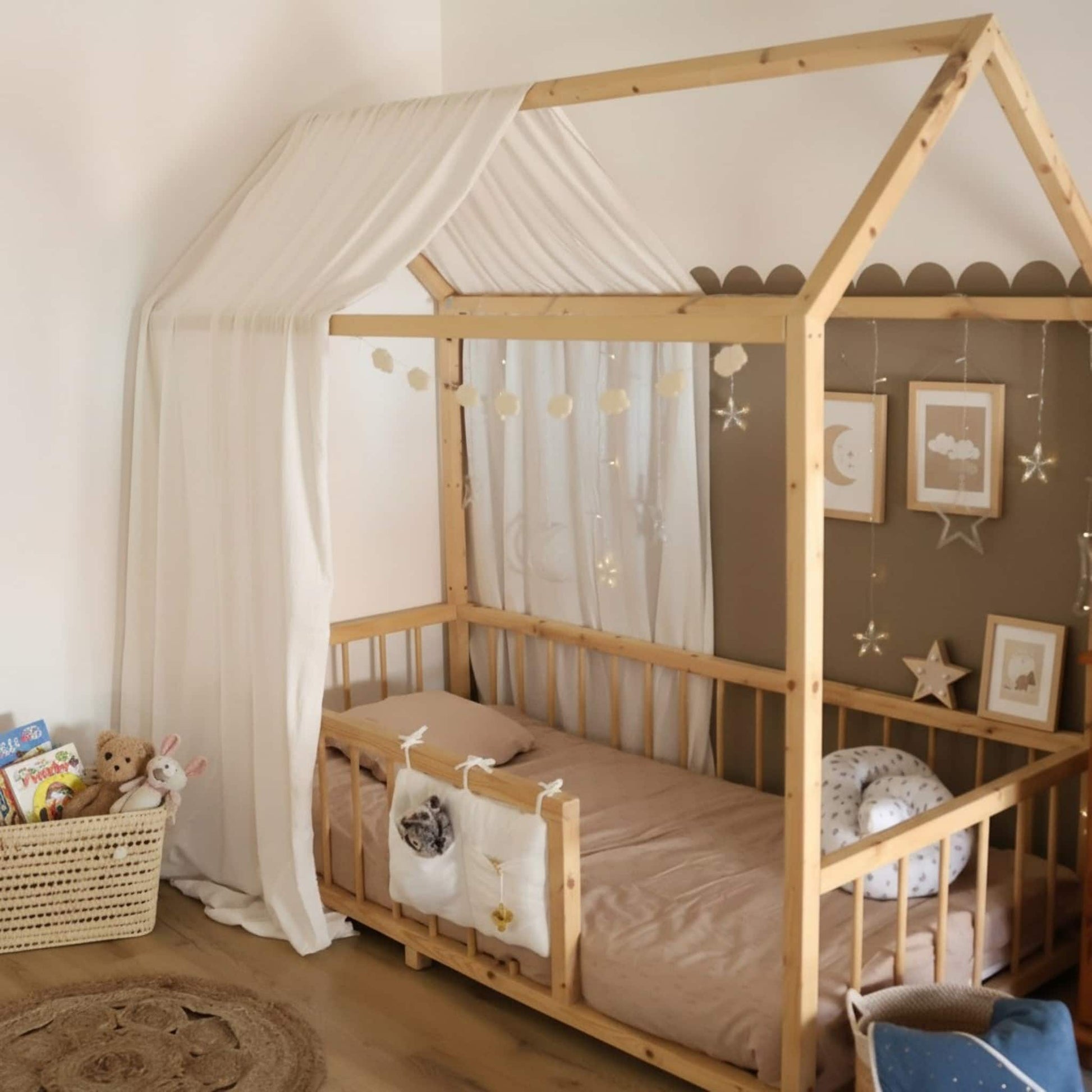 Linen Canopy Bed Curtains, House Bed Canopy