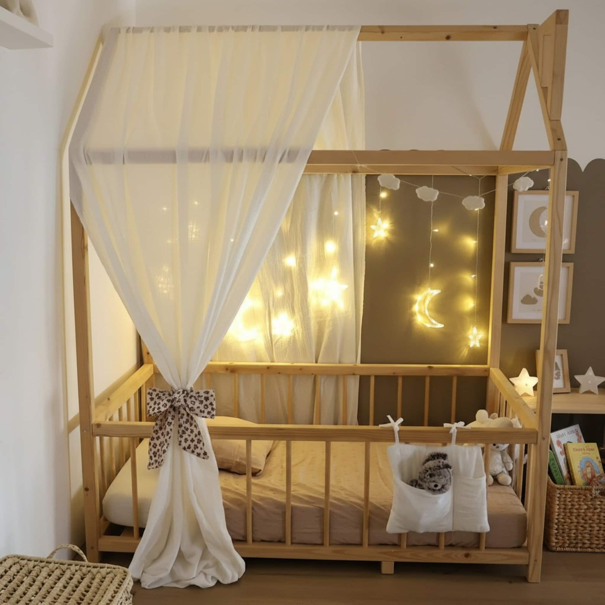 Linen Canopy Bed Curtains, House Bed Canopy