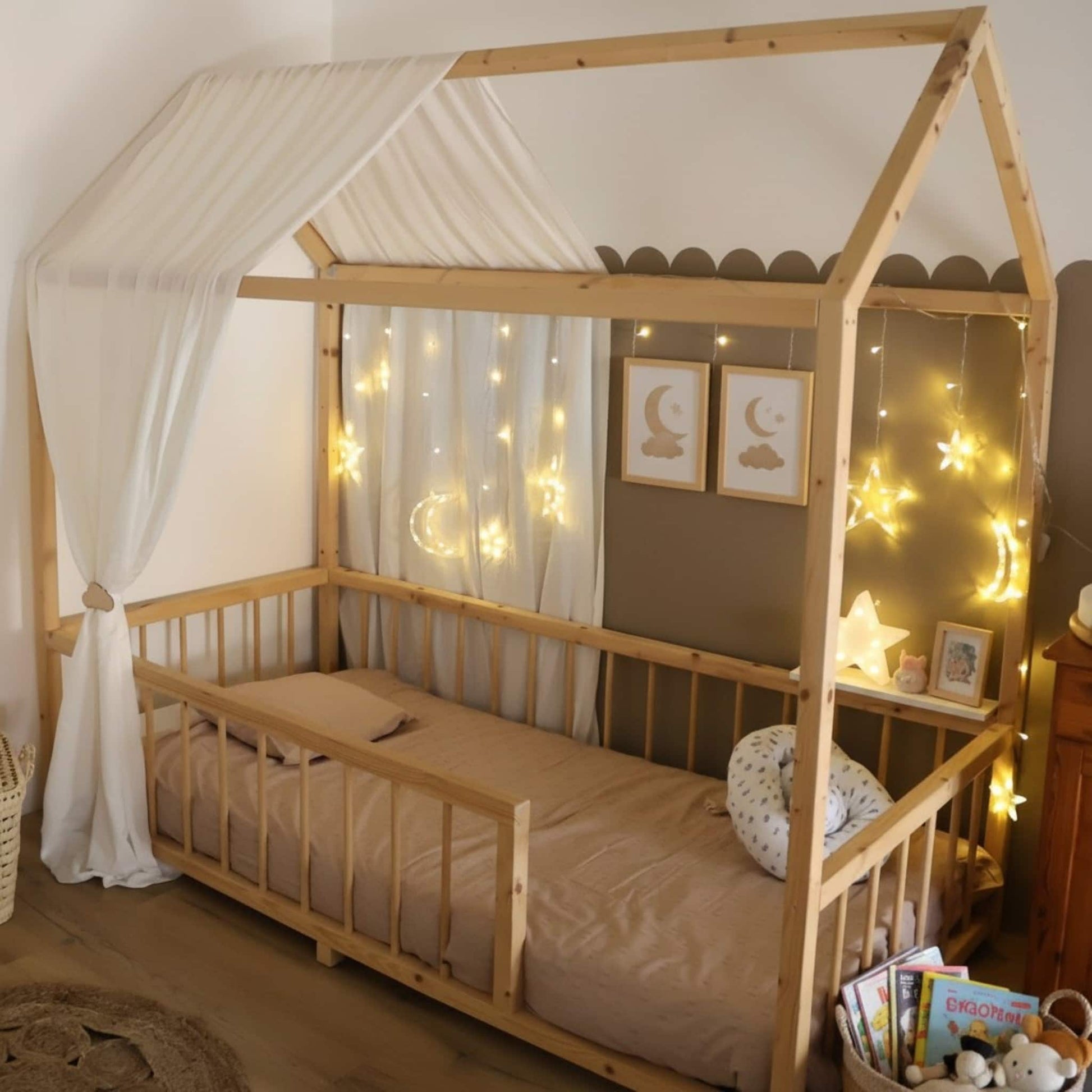 Linen Canopy Bed Curtains, House Bed Canopy