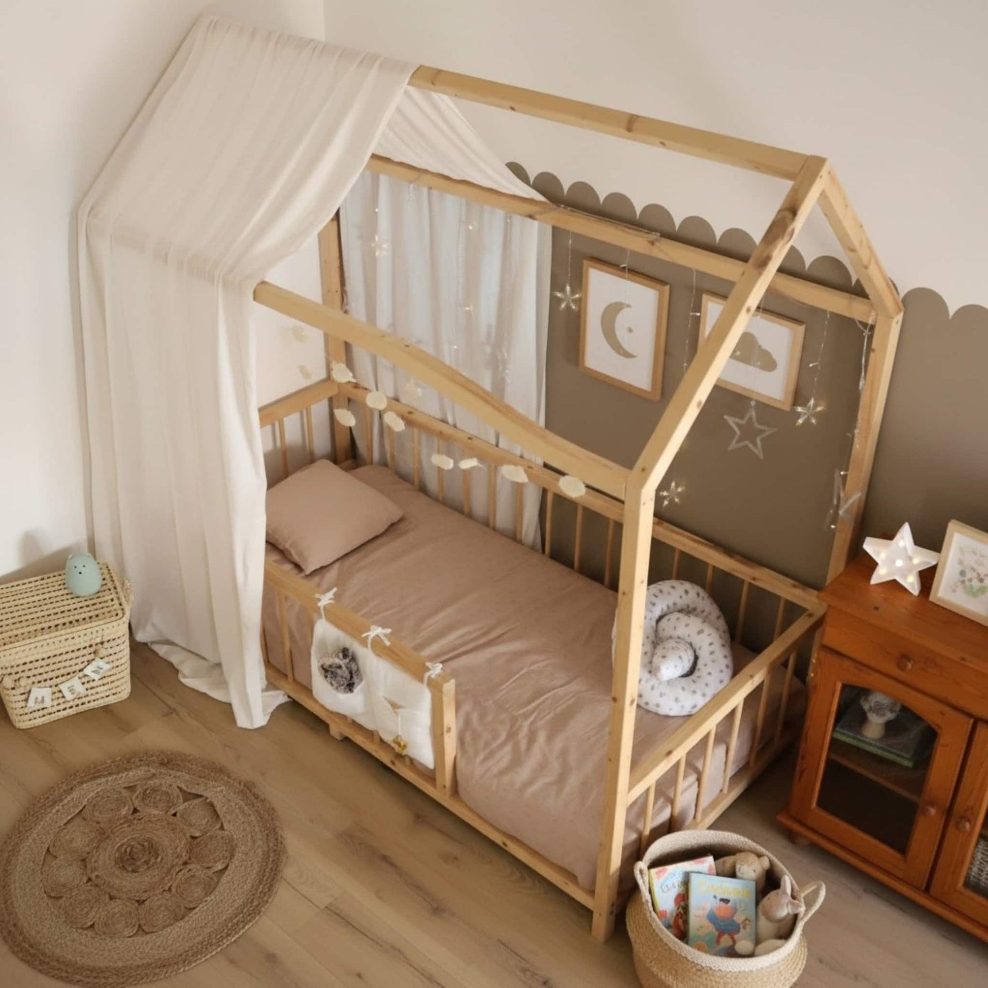Linen Canopy Bed Curtains, House Bed Canopy