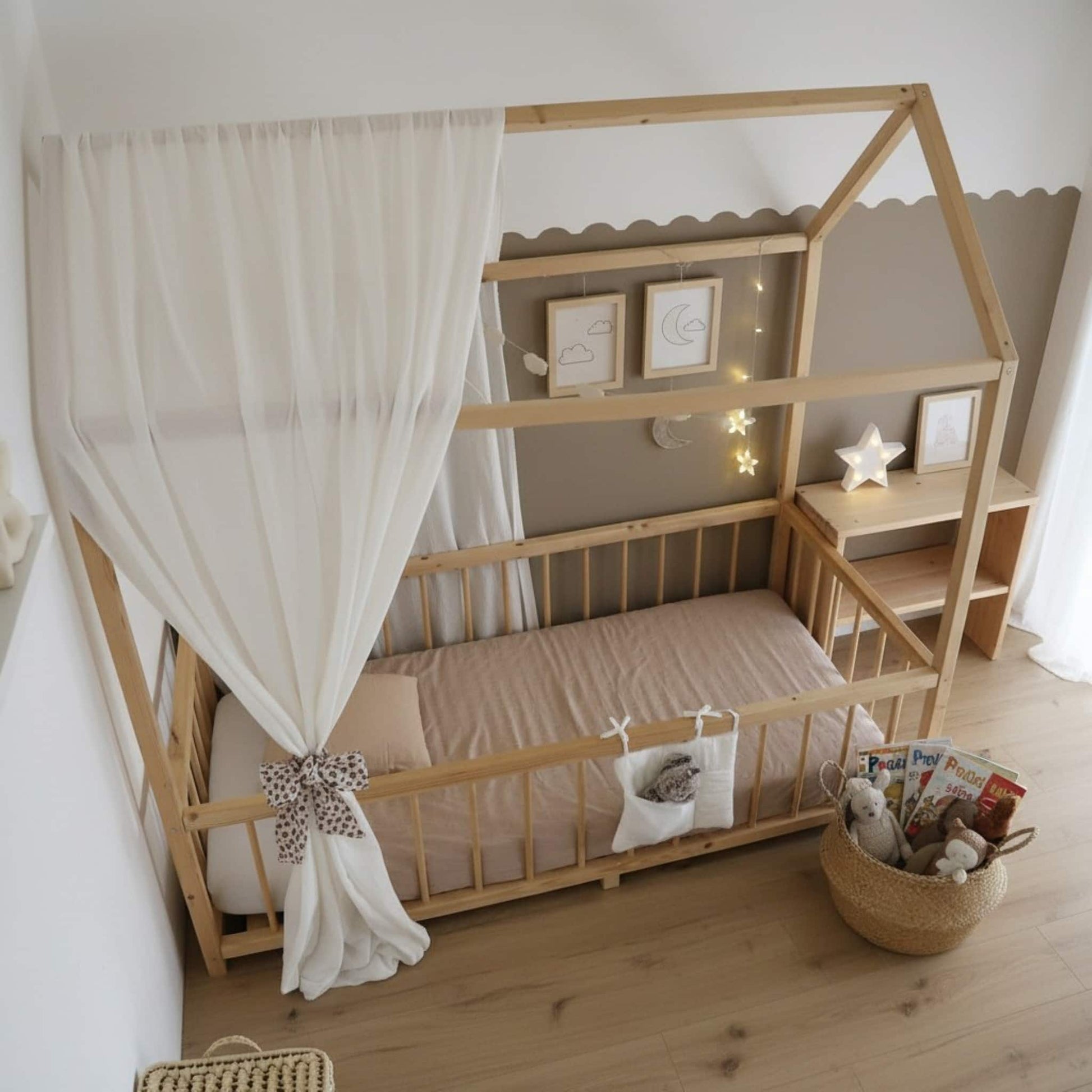 Linen Canopy Bed Curtains, House Bed Canopy