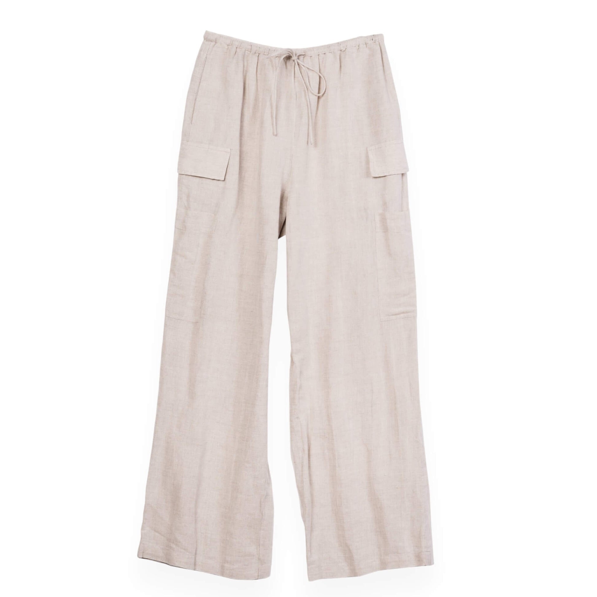 Linen Cargo Trousers, Linen Wide Leg Pants