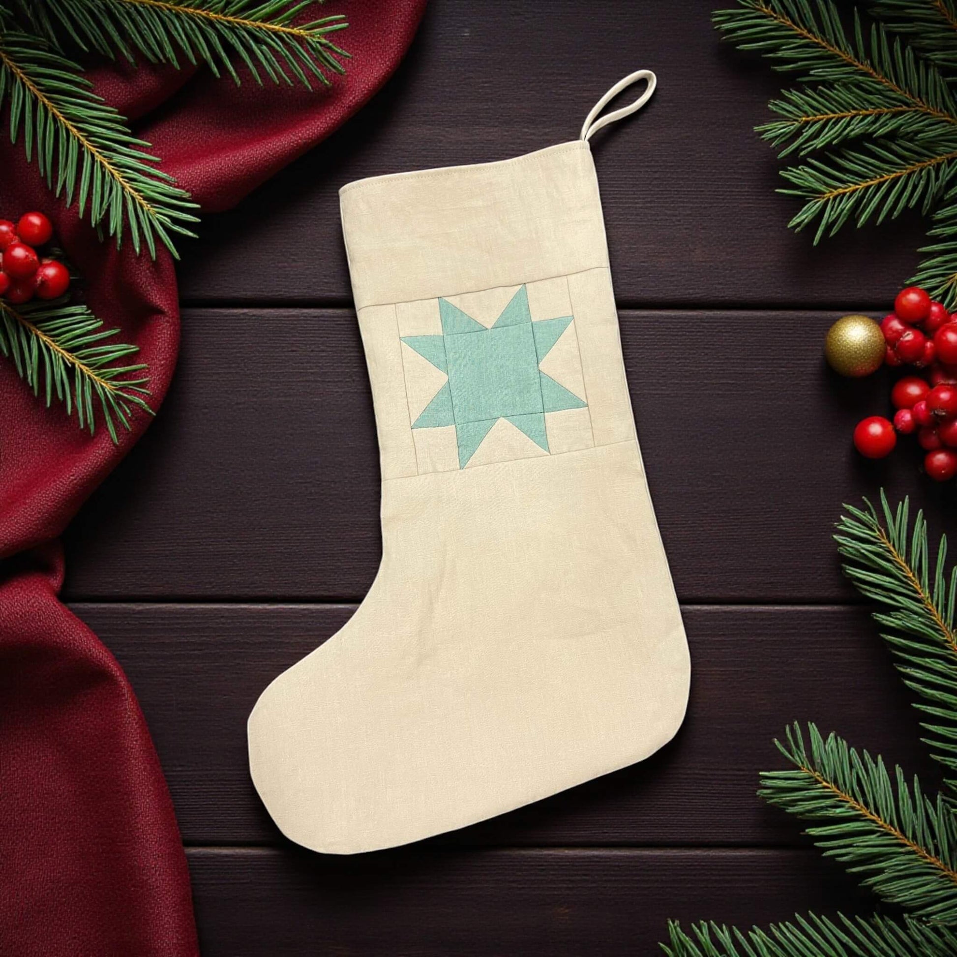 Linen Christmas Stockings, Personalized Christmas Stockings