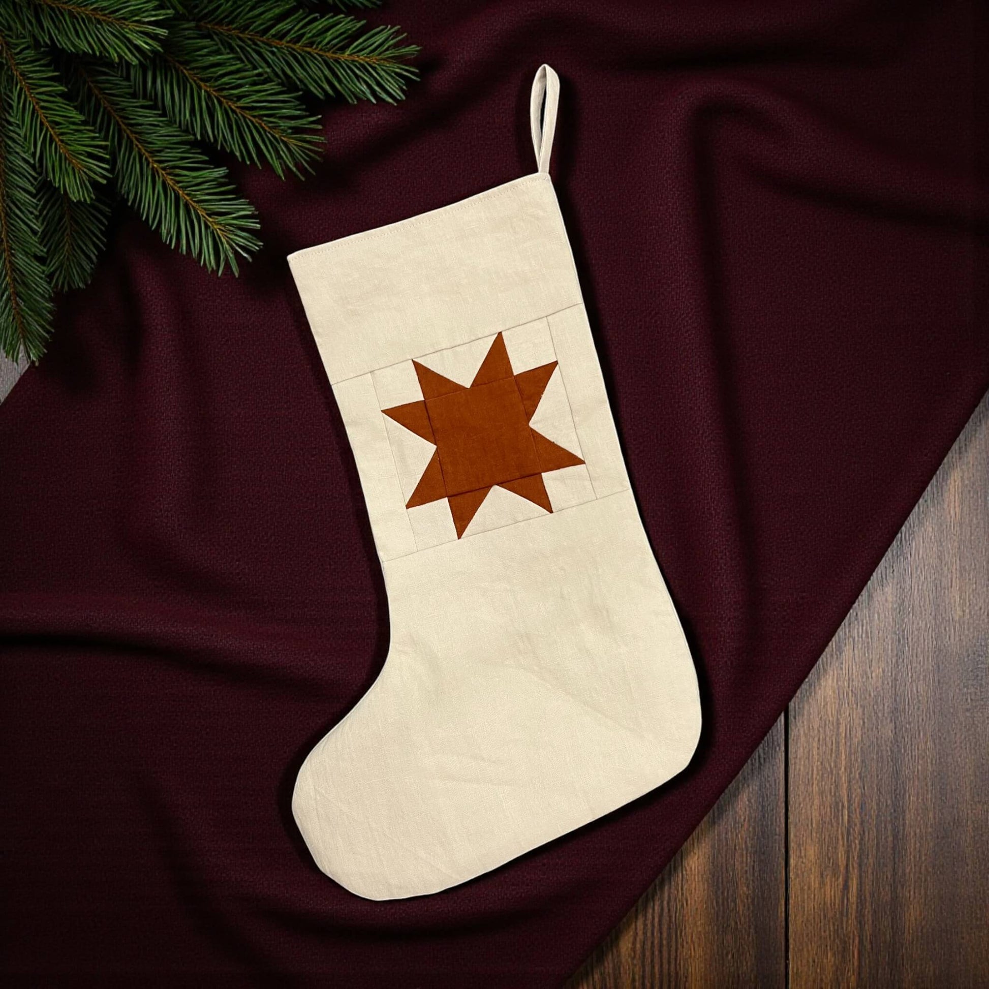 Linen Christmas Stockings, Personalized Christmas Stockings