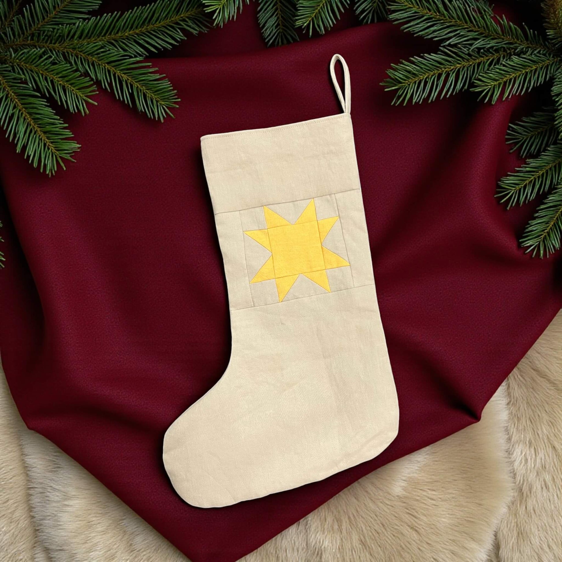 Linen Christmas Stockings, Personalized Christmas Stockings