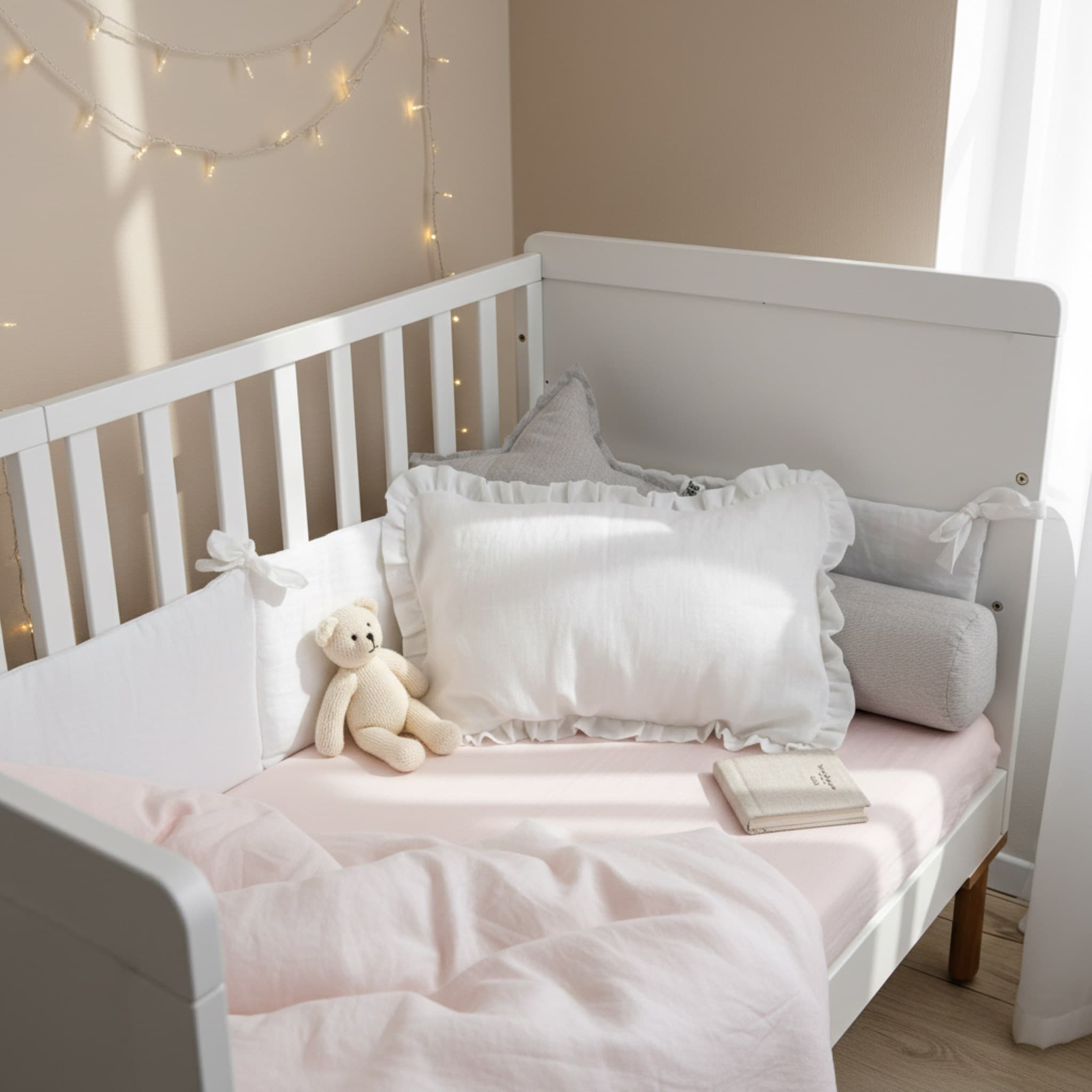 Linen Crib Bumper, Baby Crib Bumpers