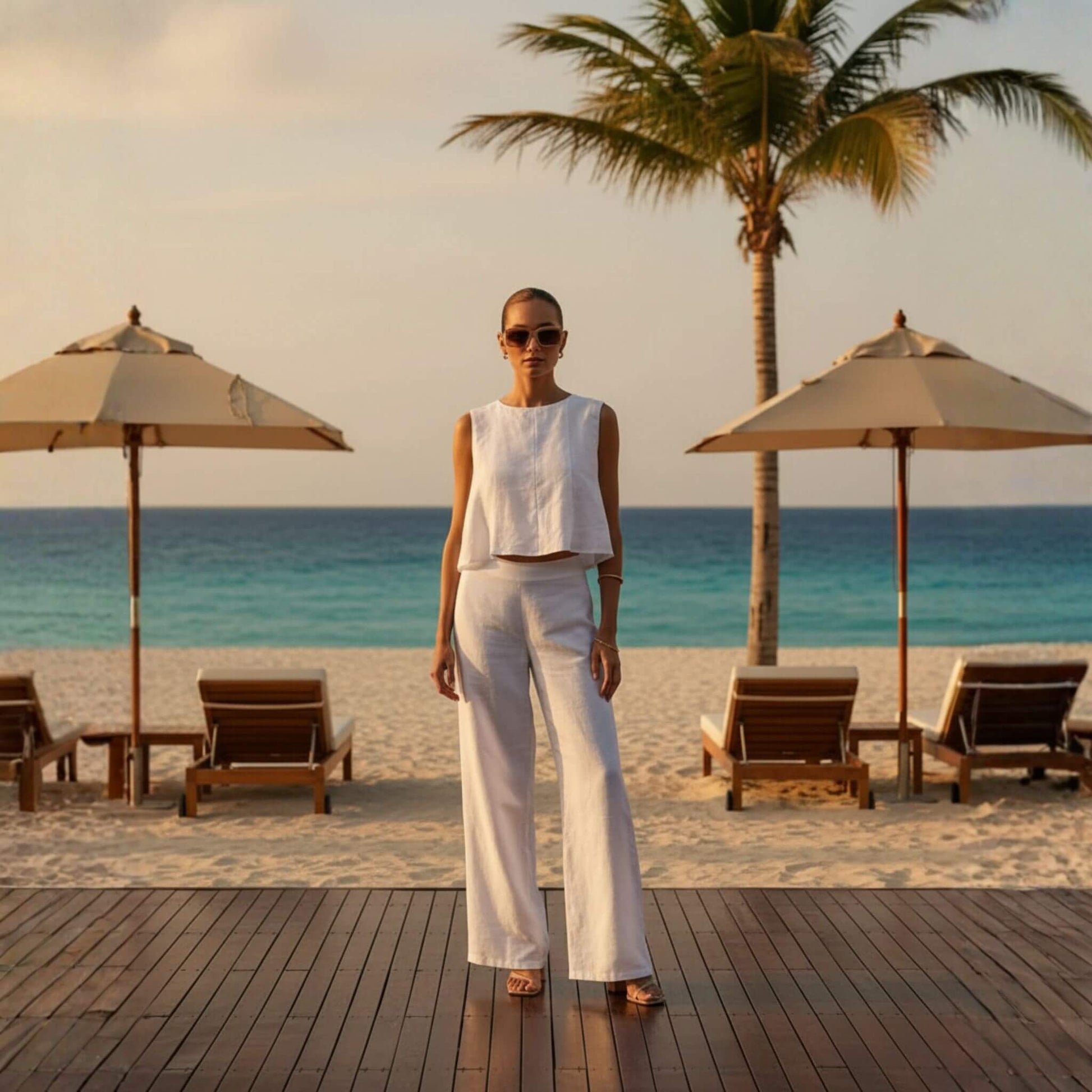 Linen Crop Top, Linen Sleeveless Top