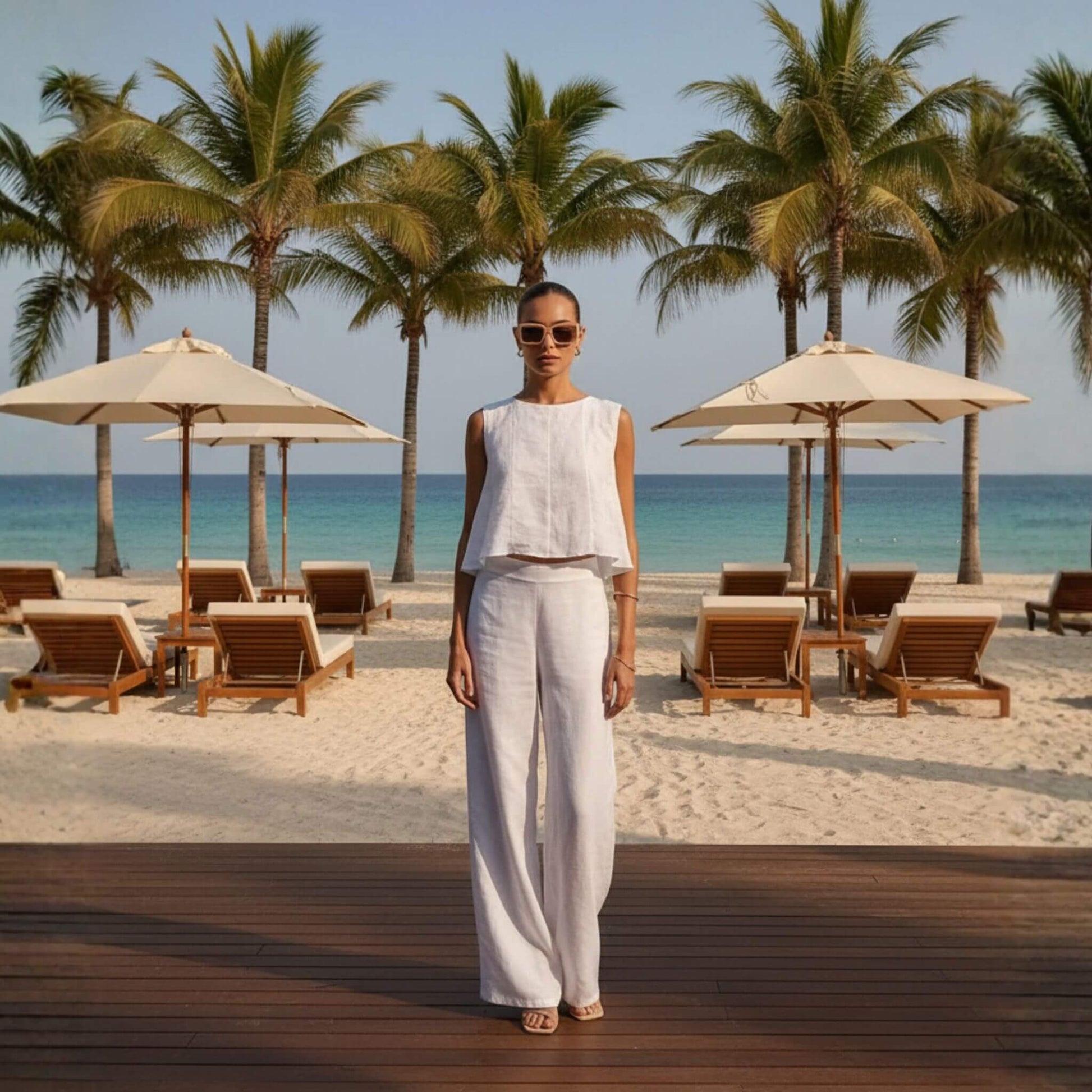 Linen Crop Top, Linen Sleeveless Top