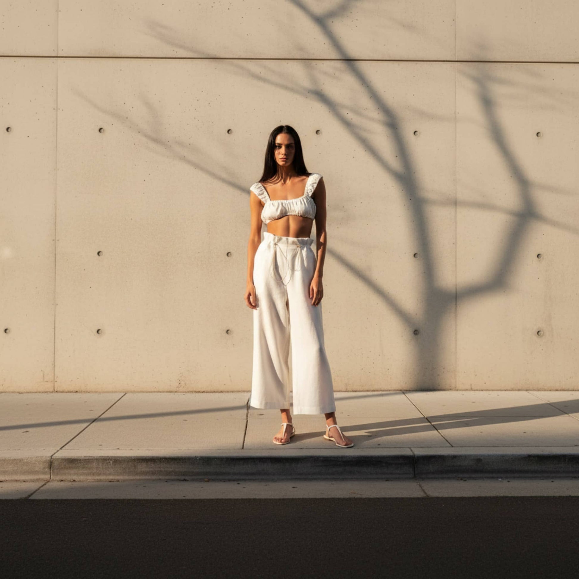 Linen Culotte Pants, Linen Wide Leg Pants