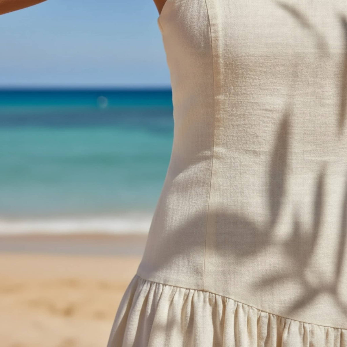 Linen Drop Waist Maxi Dress, Open Back Linen Maxi Dress